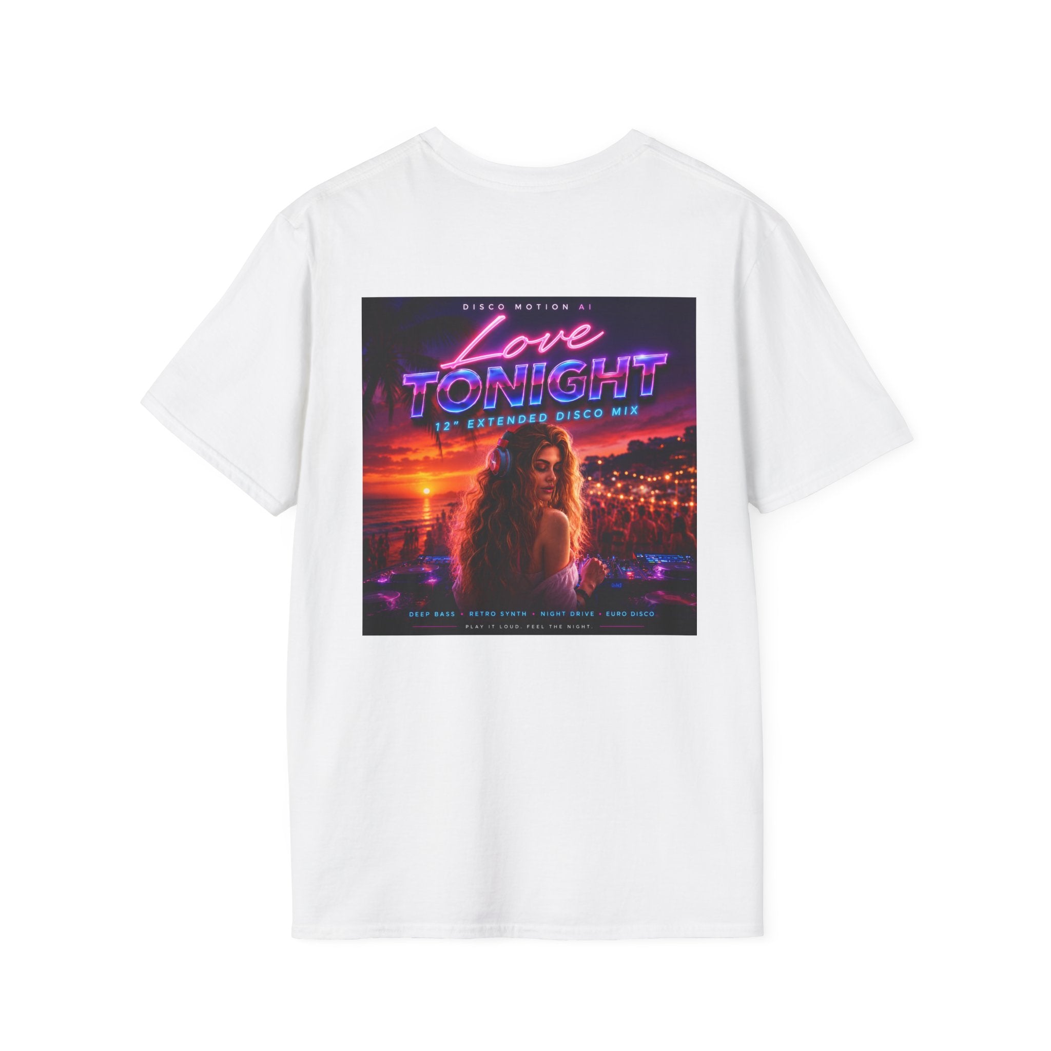 Playa Nova T-Shirt — Retro Pink & Blue Palm Beach Tee