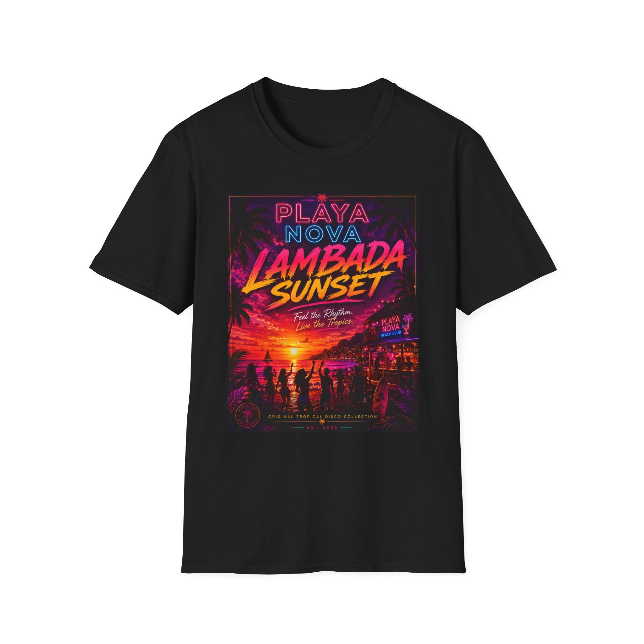Lambada Sunset T-Shirt — Playa Nova Beach Party Graphic Tee