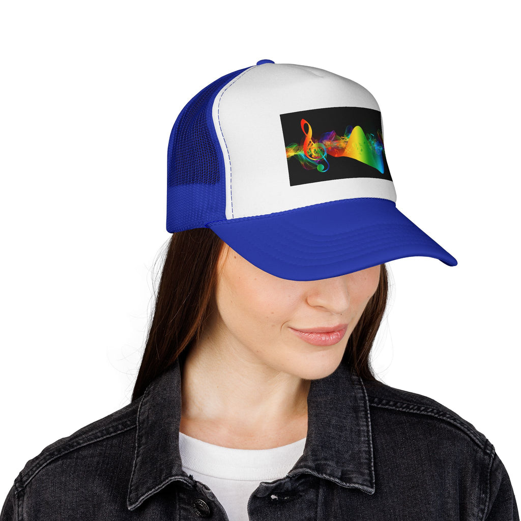 Rainbow Music Wave Trucker Cap