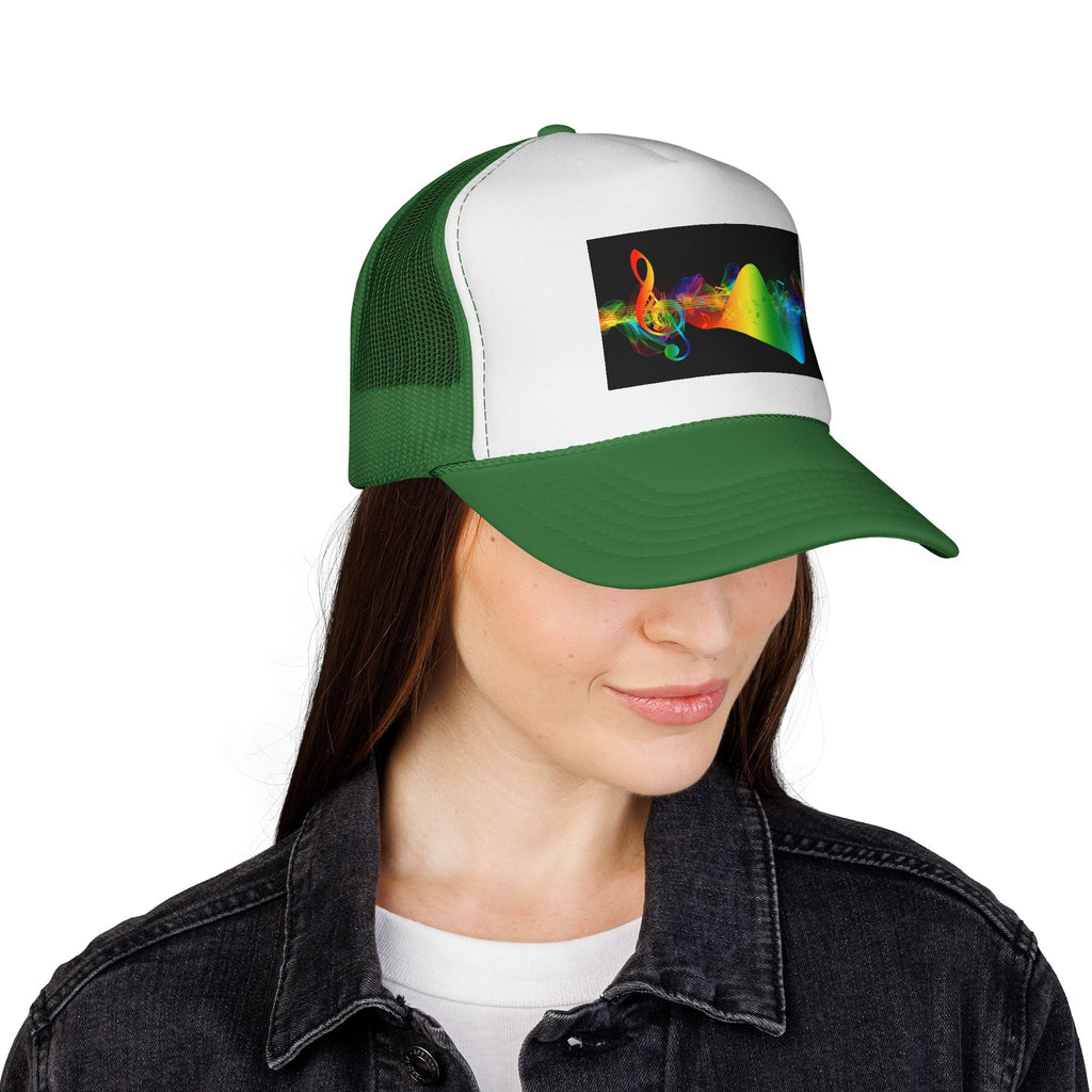 Rainbow Music Wave Trucker Cap