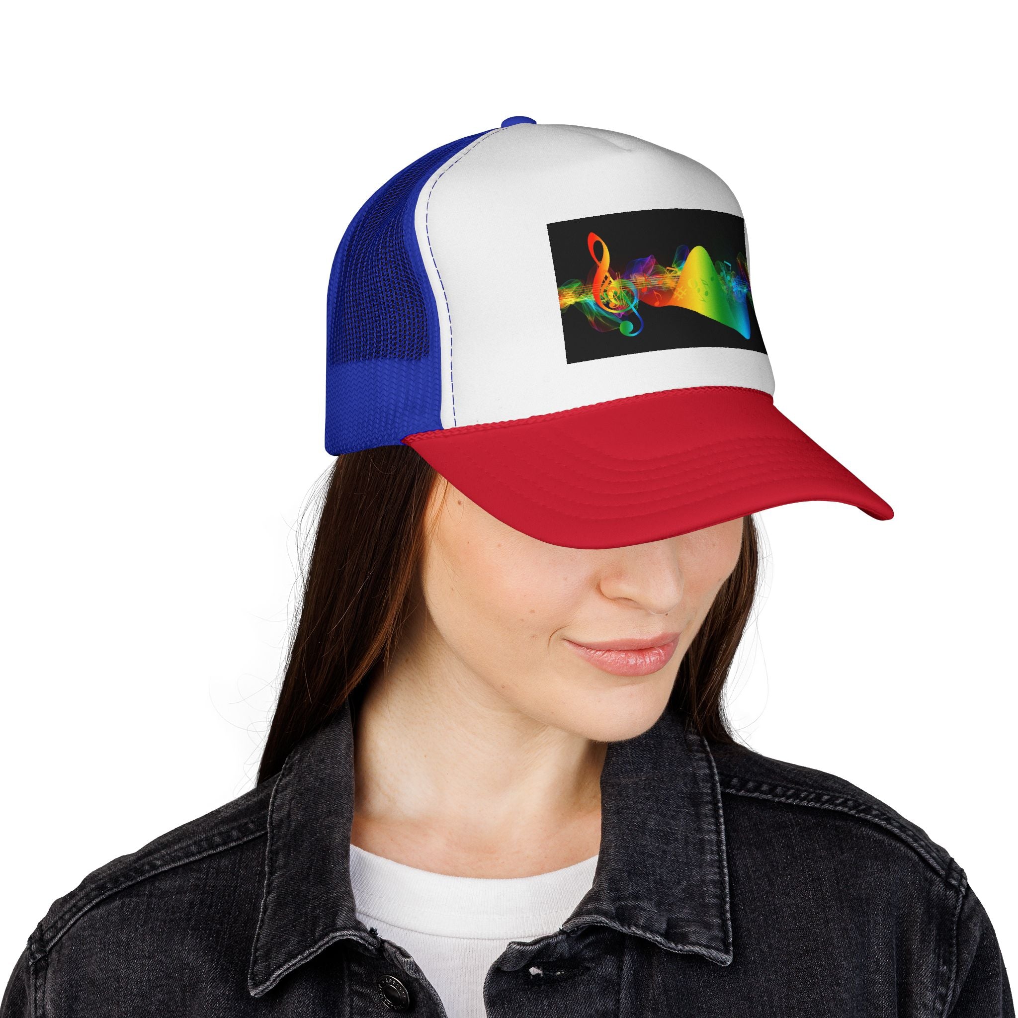 Rainbow Music Wave Trucker Cap