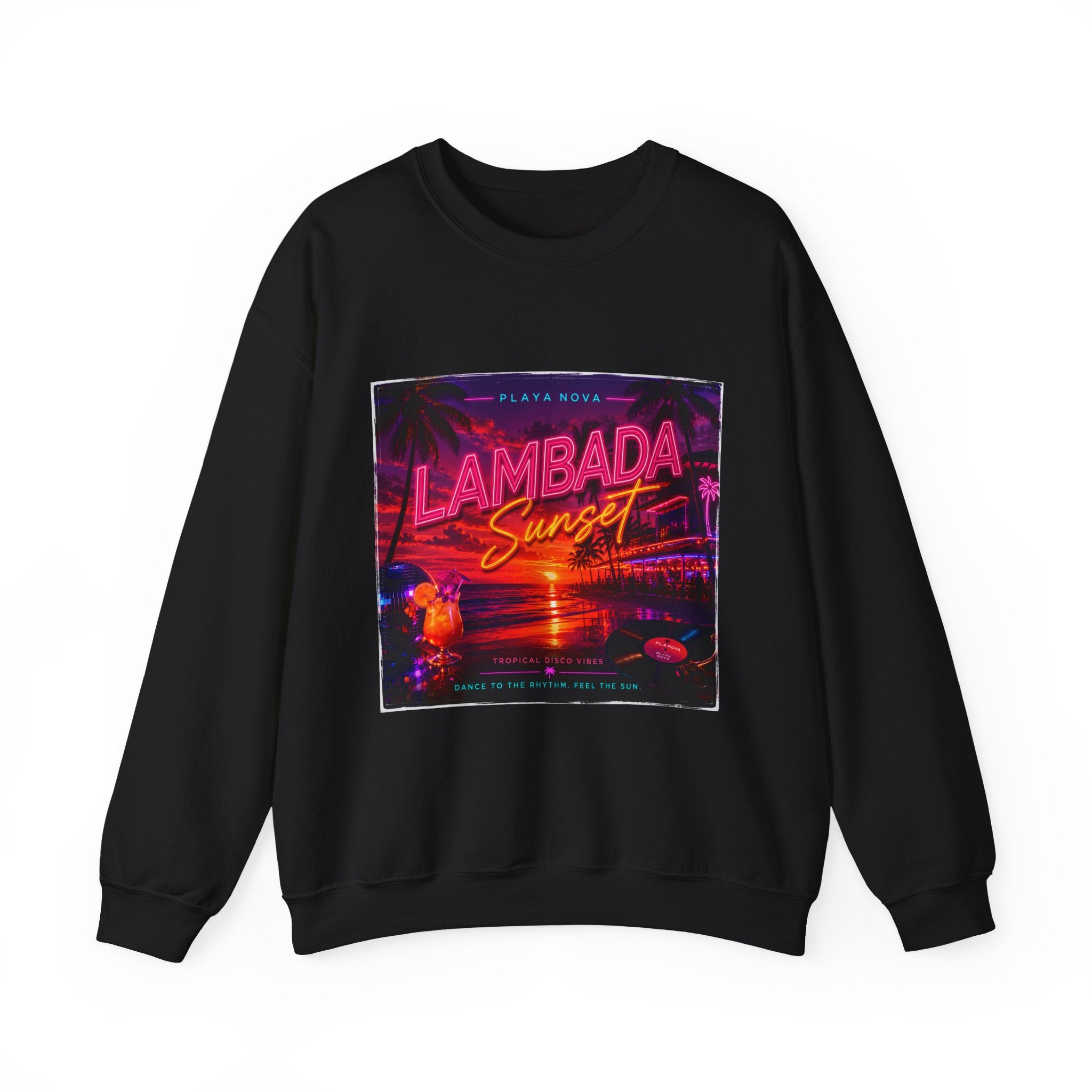 Lambada Sunset Crewneck Sweatshirt — Retro Neon Beach Vibes