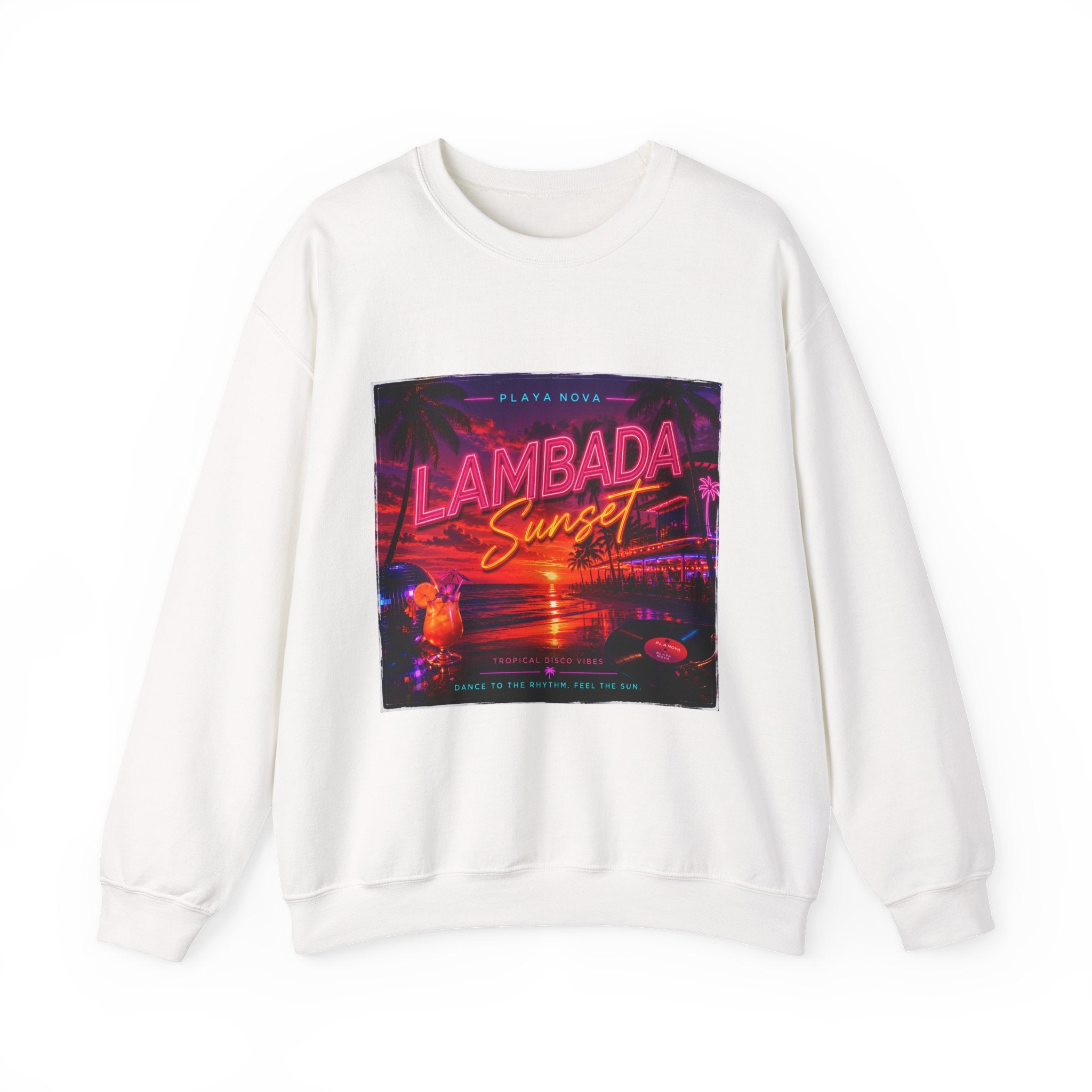 Lambada Sunset Crewneck Sweatshirt — Retro Neon Beach Vibes