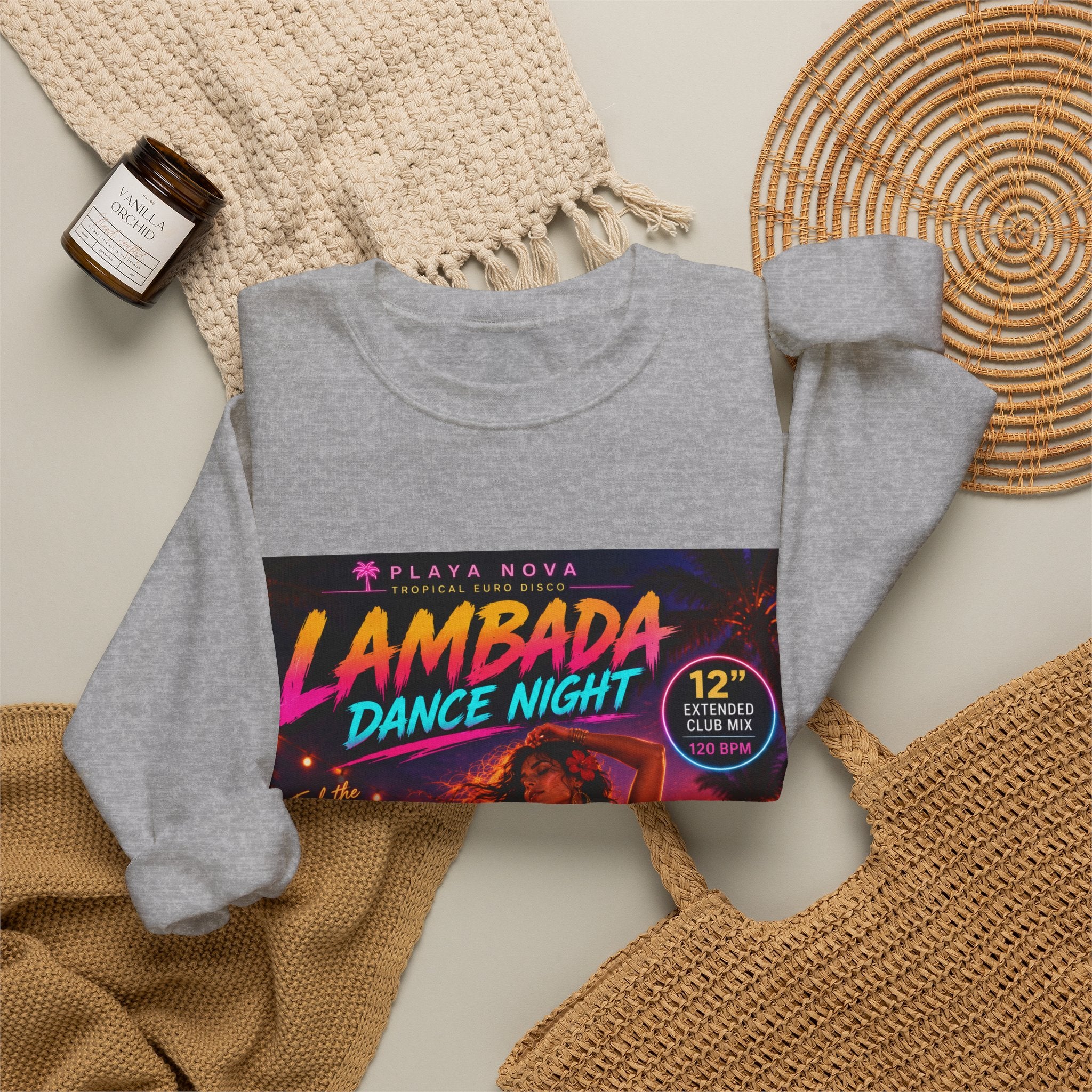 Lambada Dance Night Crewneck Sweatshirt – Retro Tropical Party Graphic