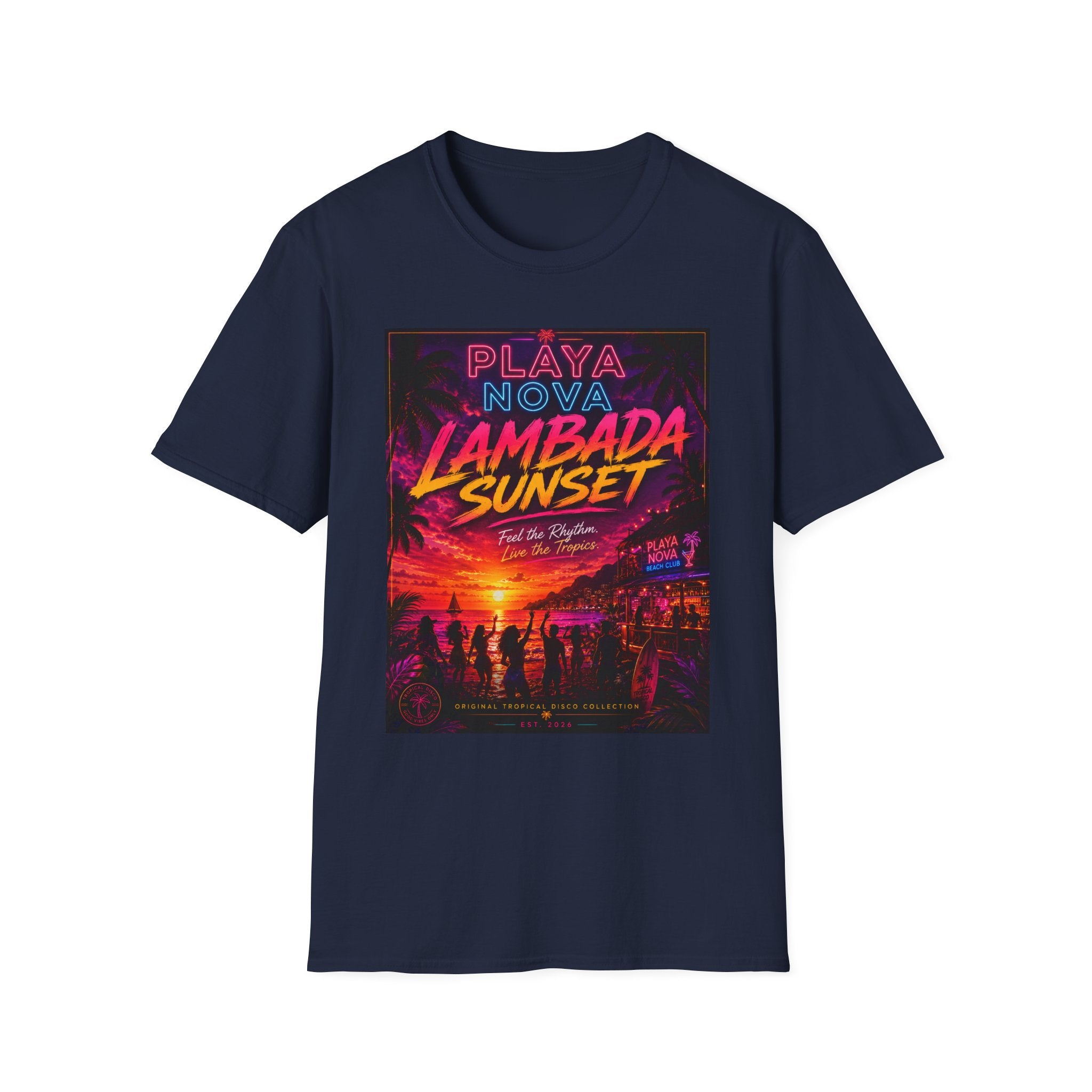 Lambada Sunset T-Shirt — Playa Nova Beach Party Graphic Tee