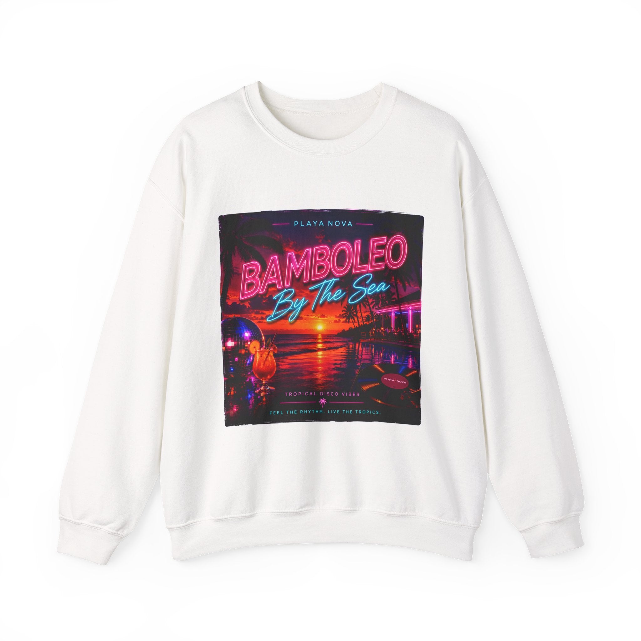'Bamboleo By The Sea' Retro Neon Beach Design