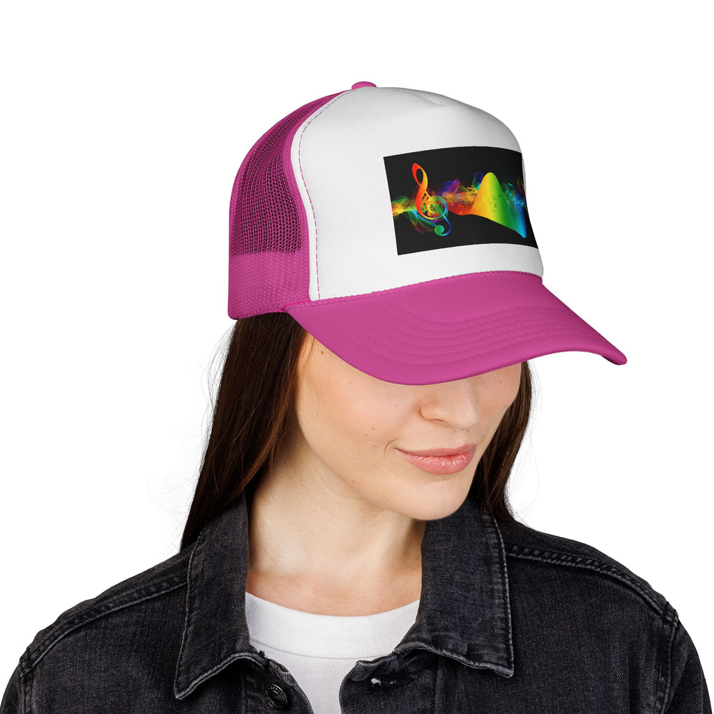 Rainbow Music Wave Trucker Cap