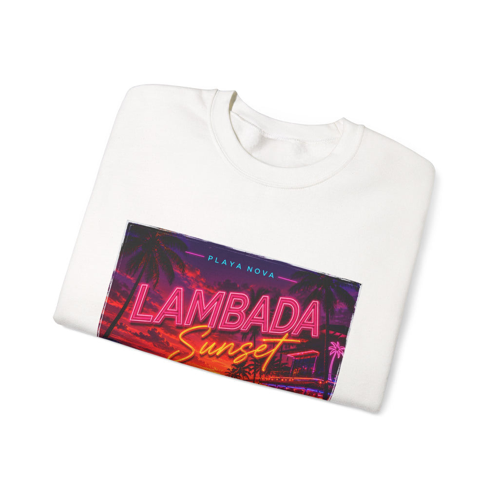 Lambada Sunset Crewneck Sweatshirt — Retro Neon Beach Vibes