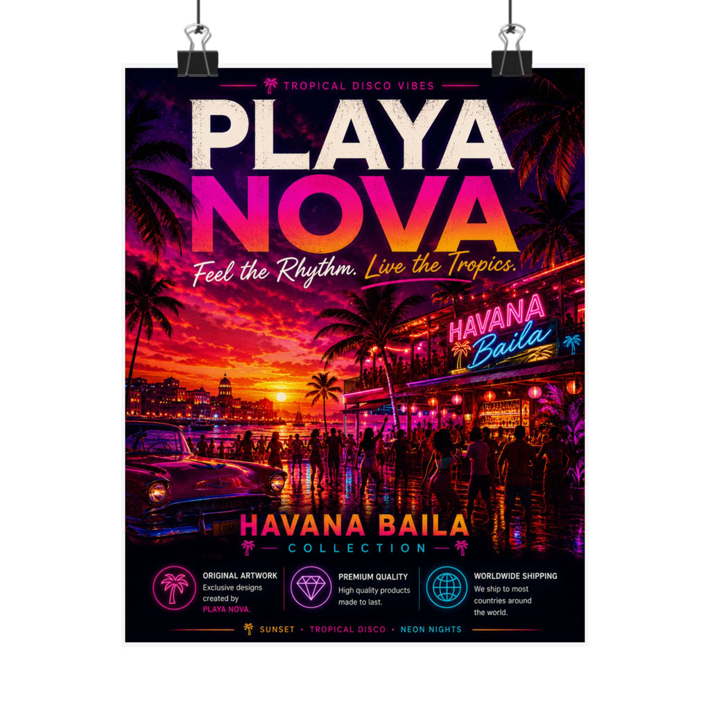 Playa Nova Havana Baila Vintage Tropical Poster