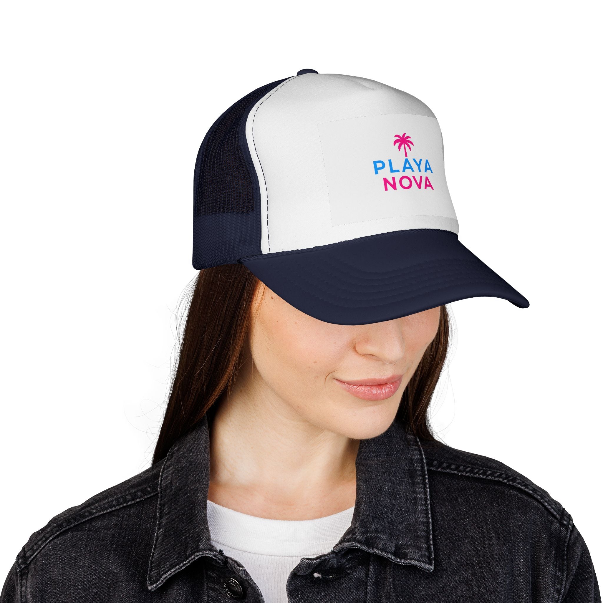 Playa Nova Trucker Hat — Retro Palm Beach Cap