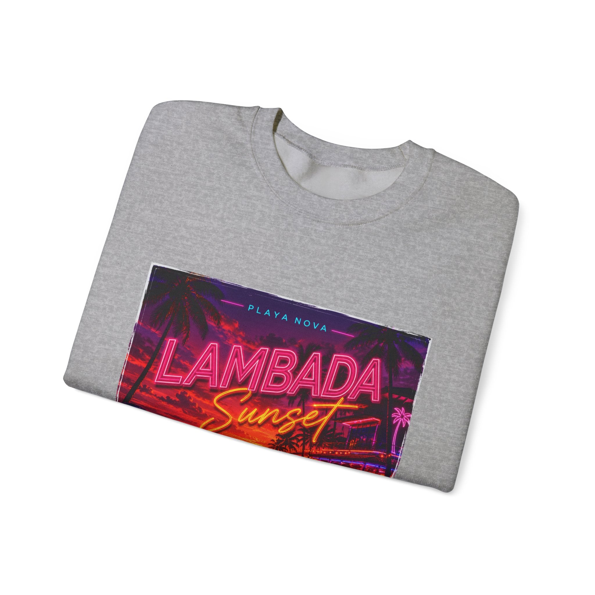 Lambada Sunset Crewneck Sweatshirt — Retro Neon Beach Vibes