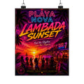 Lambada Sunset Poster — Playa Nova Tropical Disco Beach Art