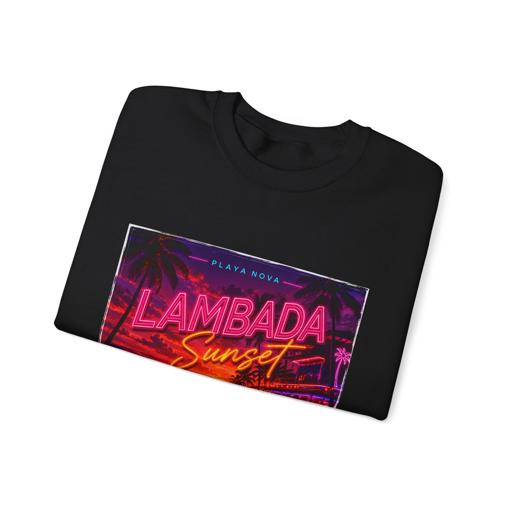 Lambada Sunset Crewneck Sweatshirt — Retro Neon Beach Vibes