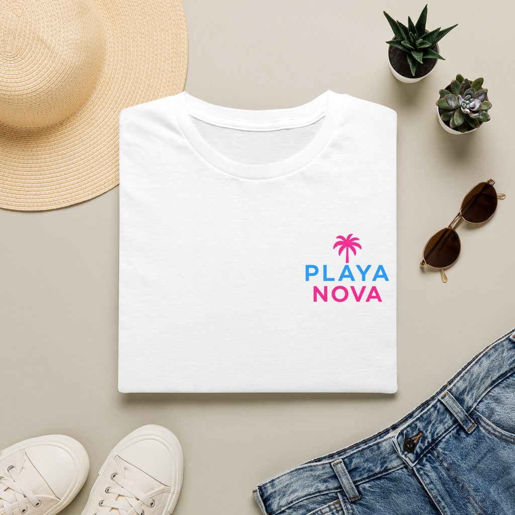 Playa Nova Palm T-Shirt — Retro Beach Logo Tee