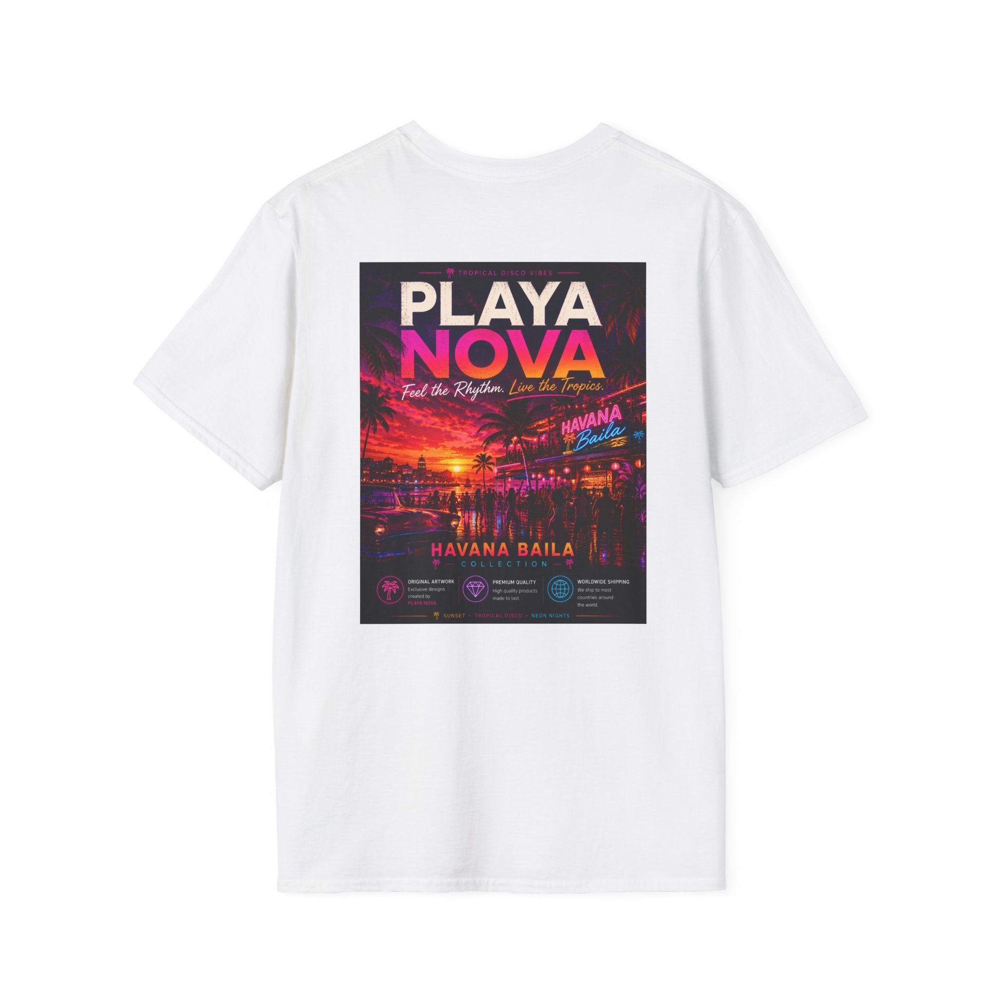 Playa Nova Palm Logo T-Shirt — Retro Beach Graphic Tee
