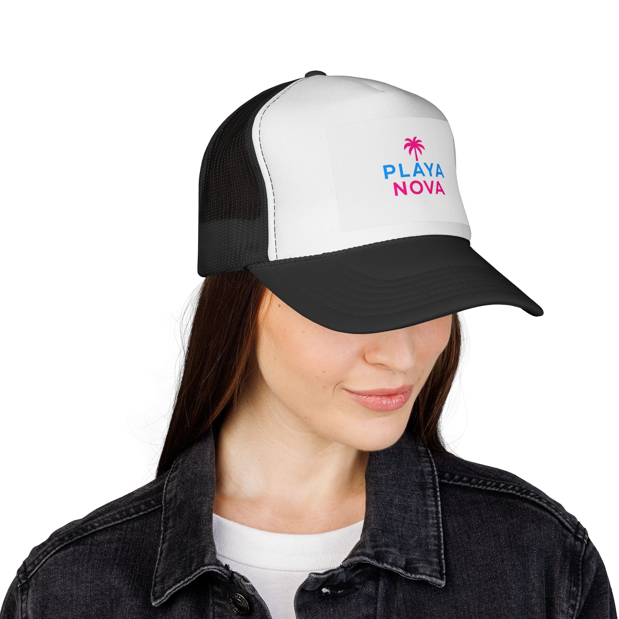 Playa Nova Trucker Hat — Retro Palm Beach Cap