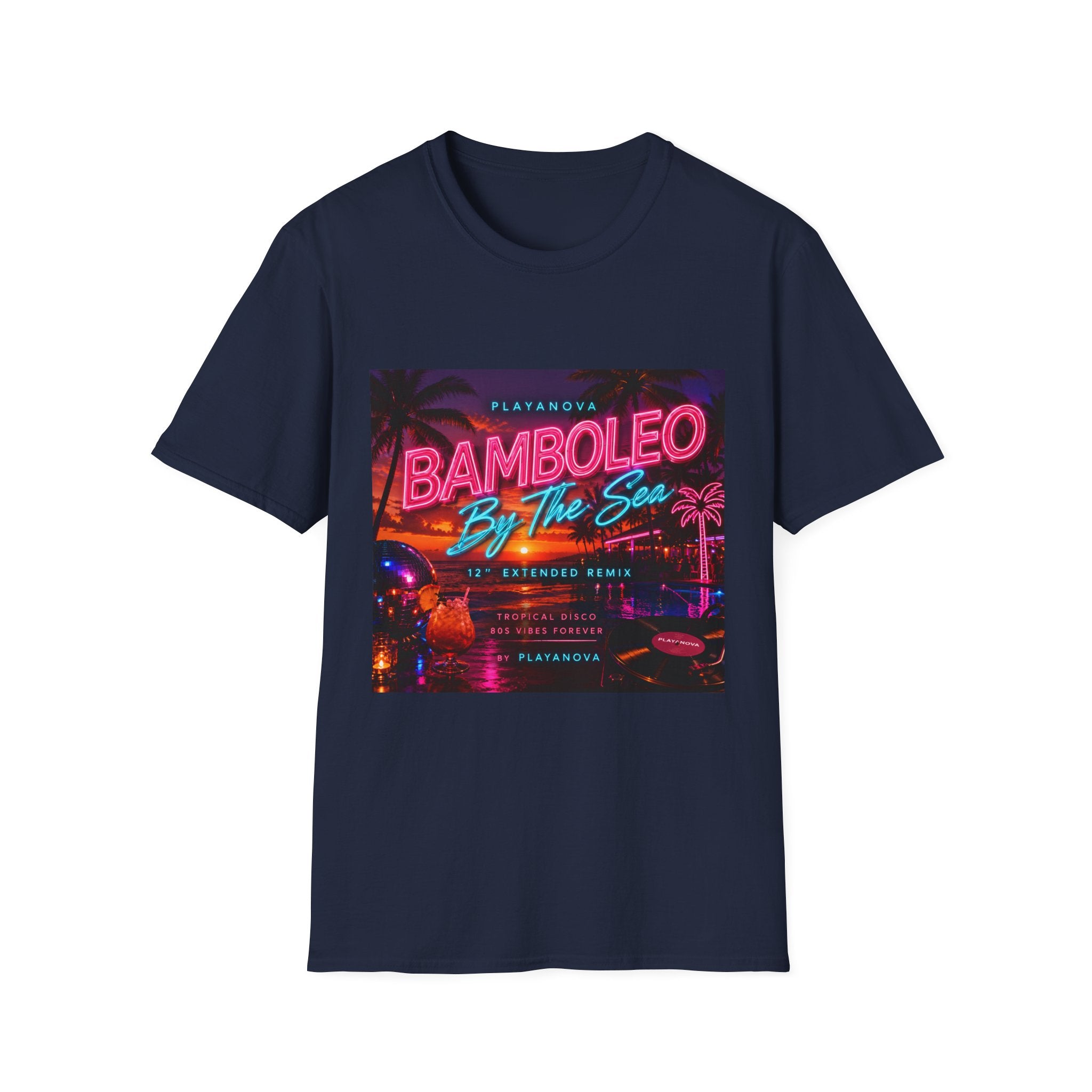 Bamboleo By The Sea T-Shirt — Retro Neon Tropical Tee