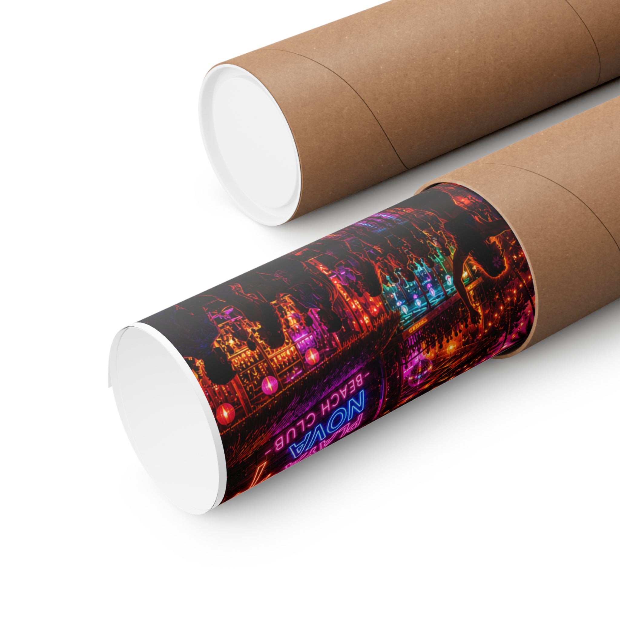Playa Nova Vintage Beach Poster — 'Feel the Rhythm, Live the Tropics' Matte Print