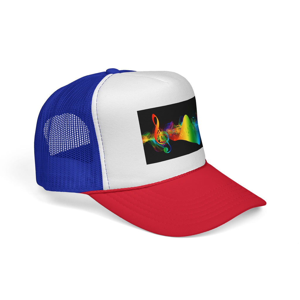 Rainbow Music Wave Trucker Cap