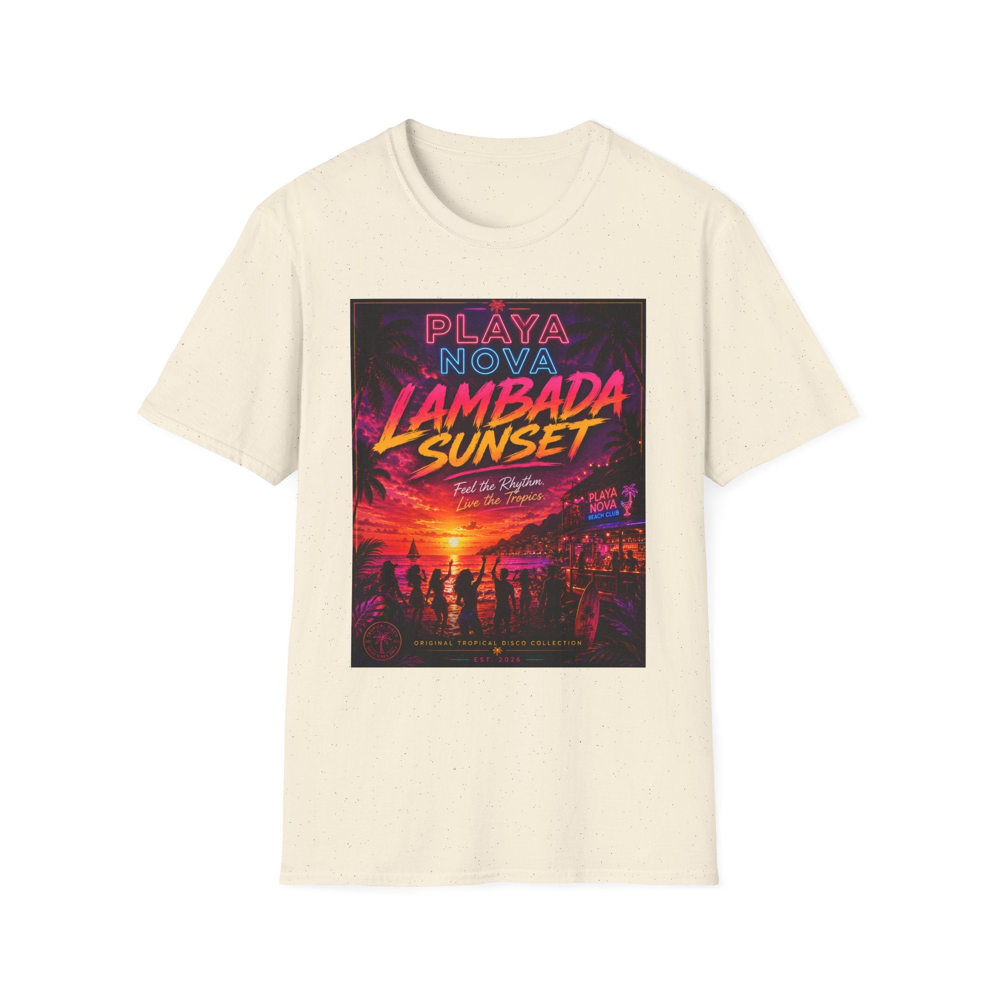 Lambada Sunset T-Shirt — Playa Nova Beach Party Graphic Tee