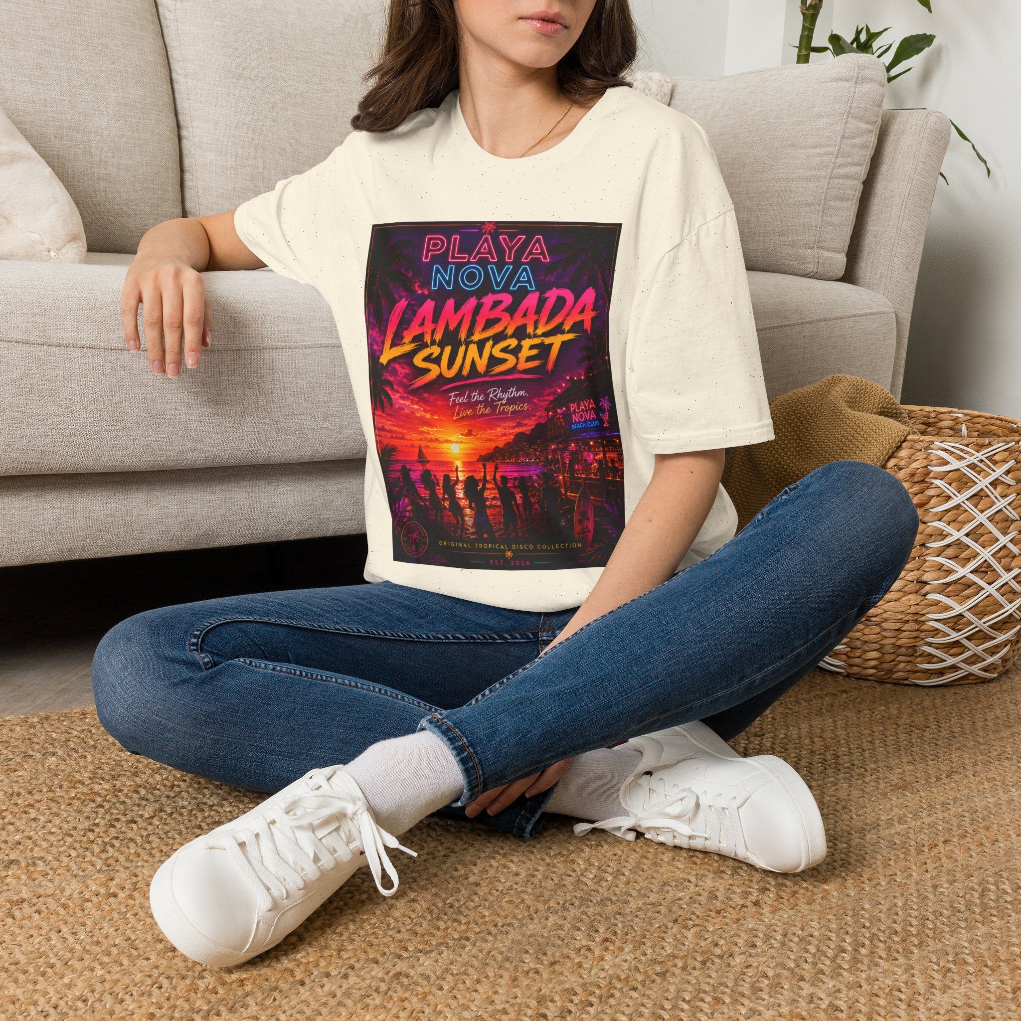 Lambada Sunset T-Shirt — Playa Nova Beach Party Graphic Tee