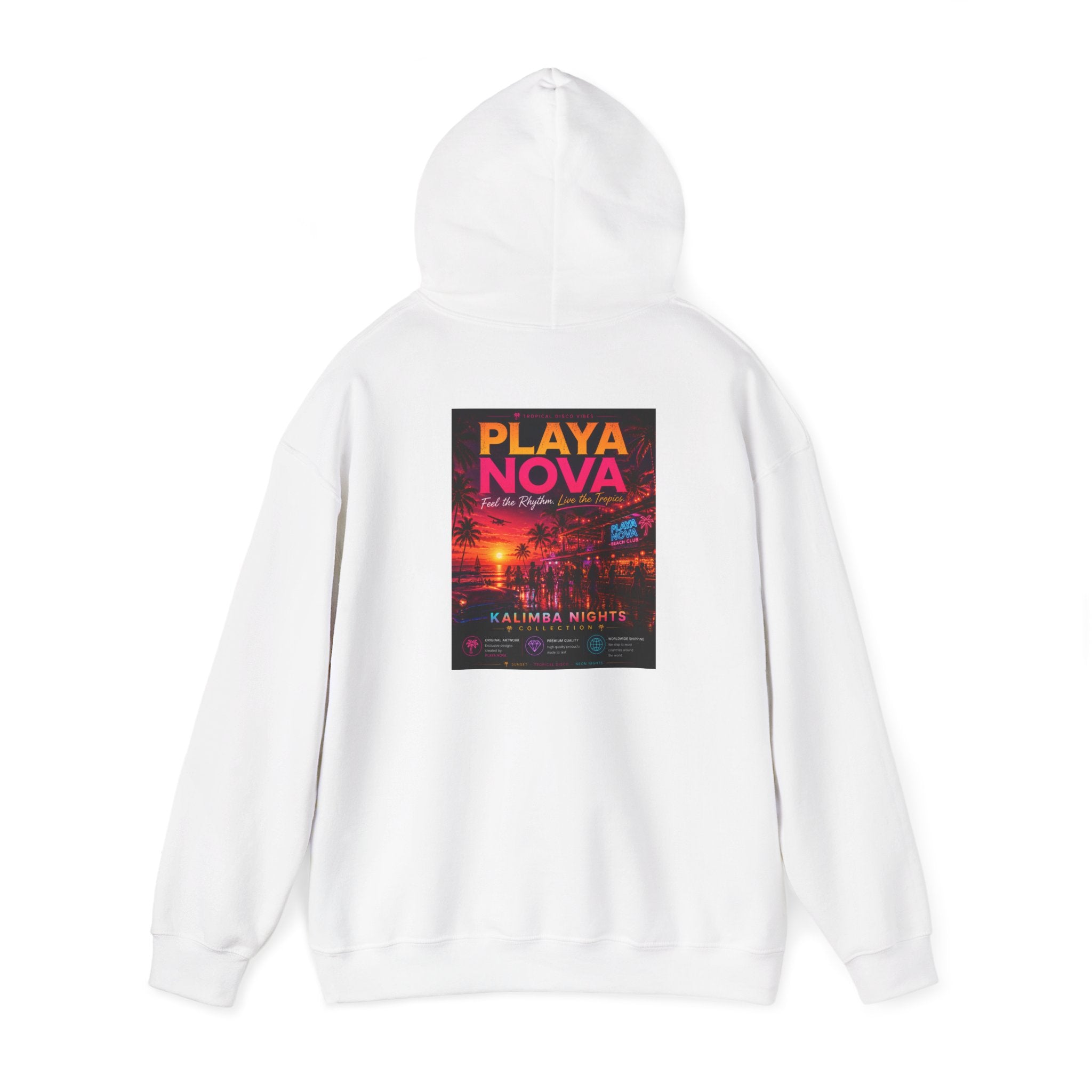 Playa Nova Hoodie — Retro Neon Miami Beach Pullover