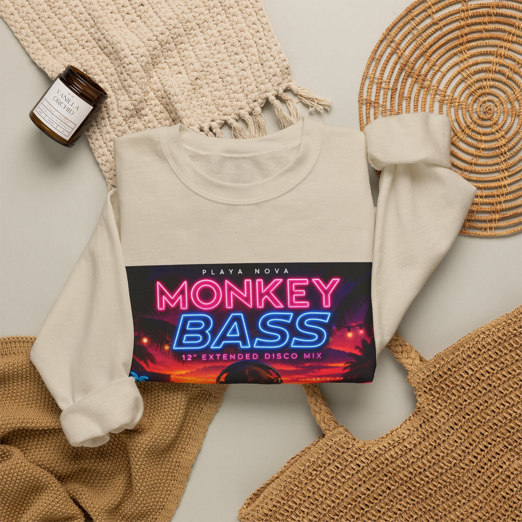 Monkey Bass Retro Neon Crewneck Sweatshirt