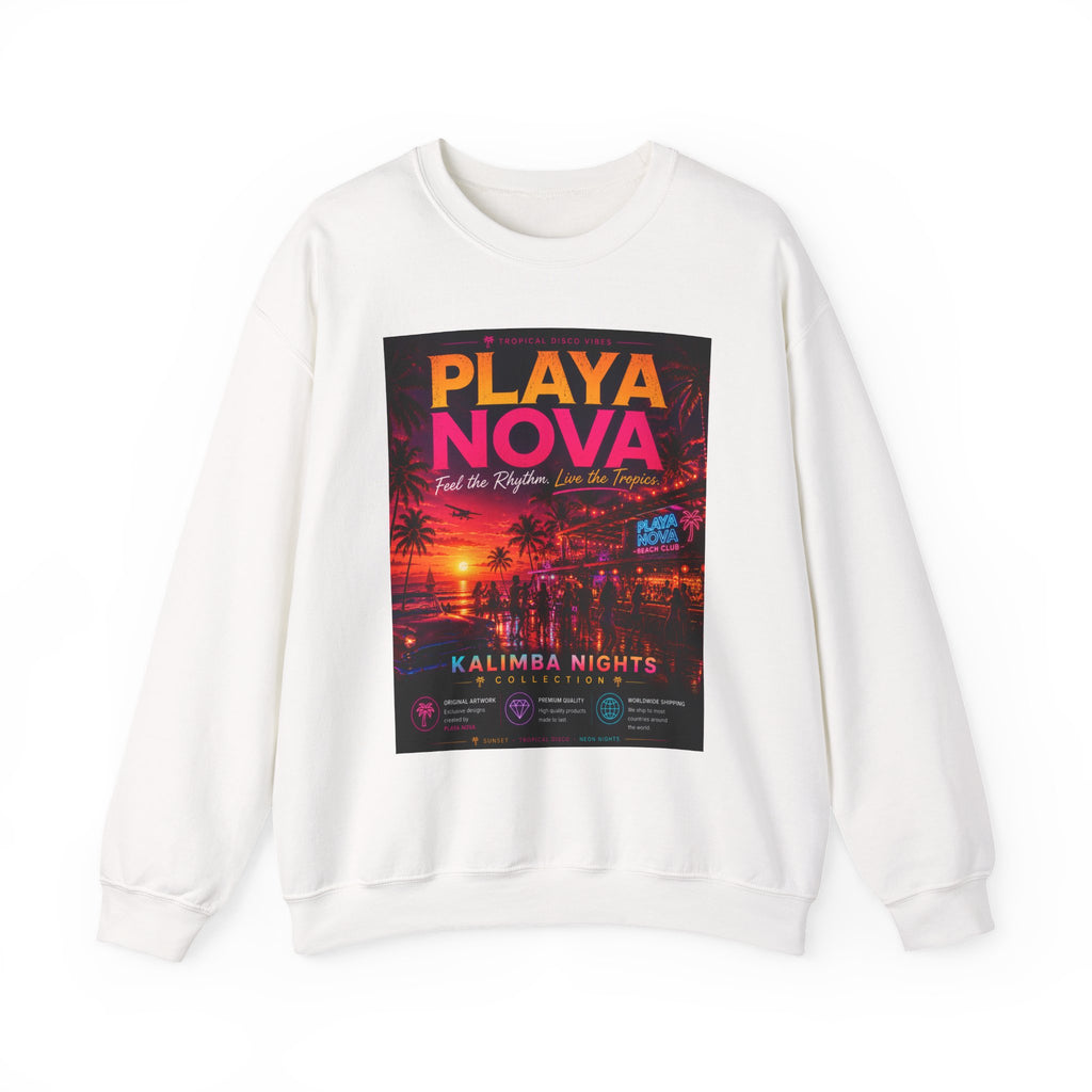 Playa Nova Retro Beach Crewneck Sweatshirt — Kalimba Nights Graphic