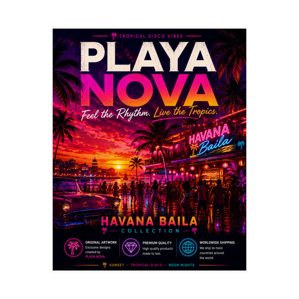 Playa Nova Havana Baila Vintage Tropical Poster