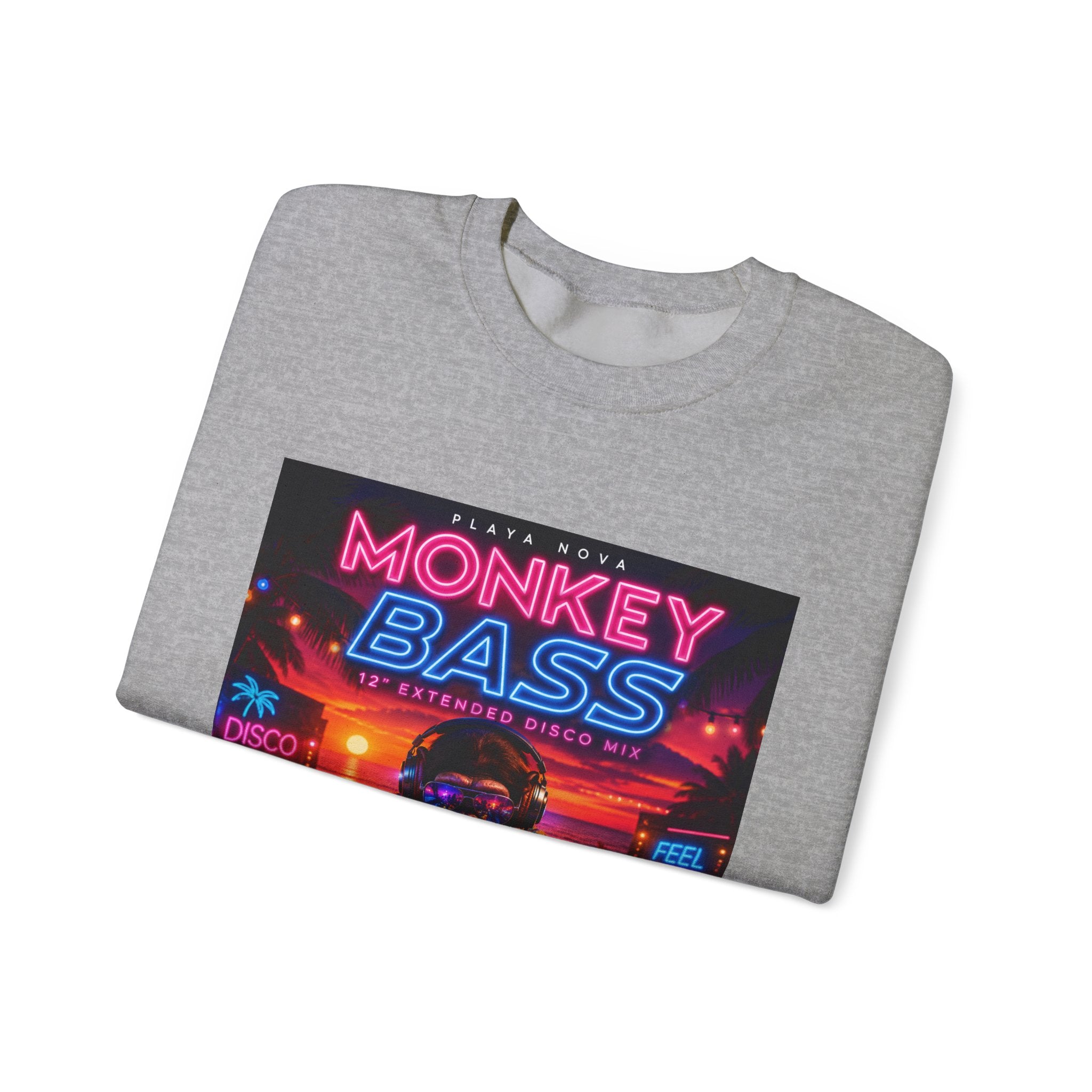 Monkey Bass Retro Neon Crewneck Sweatshirt