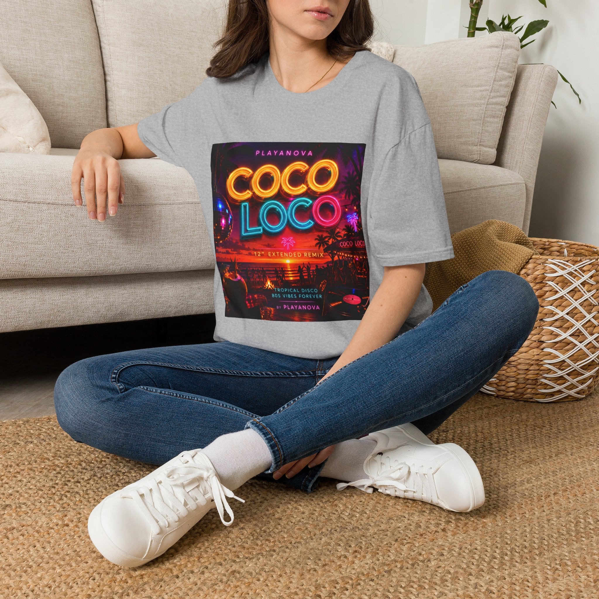 Coco Loco Neon Graphic T‑Shirt — Retro Tropical Party Tee