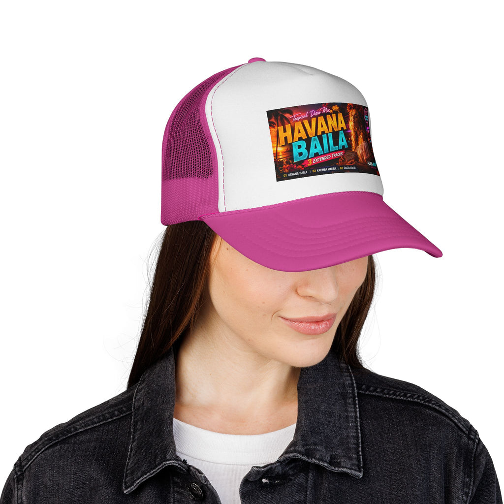 Havana Baila Trucker Cap — Retro Latin Dance Party Mesh Hat