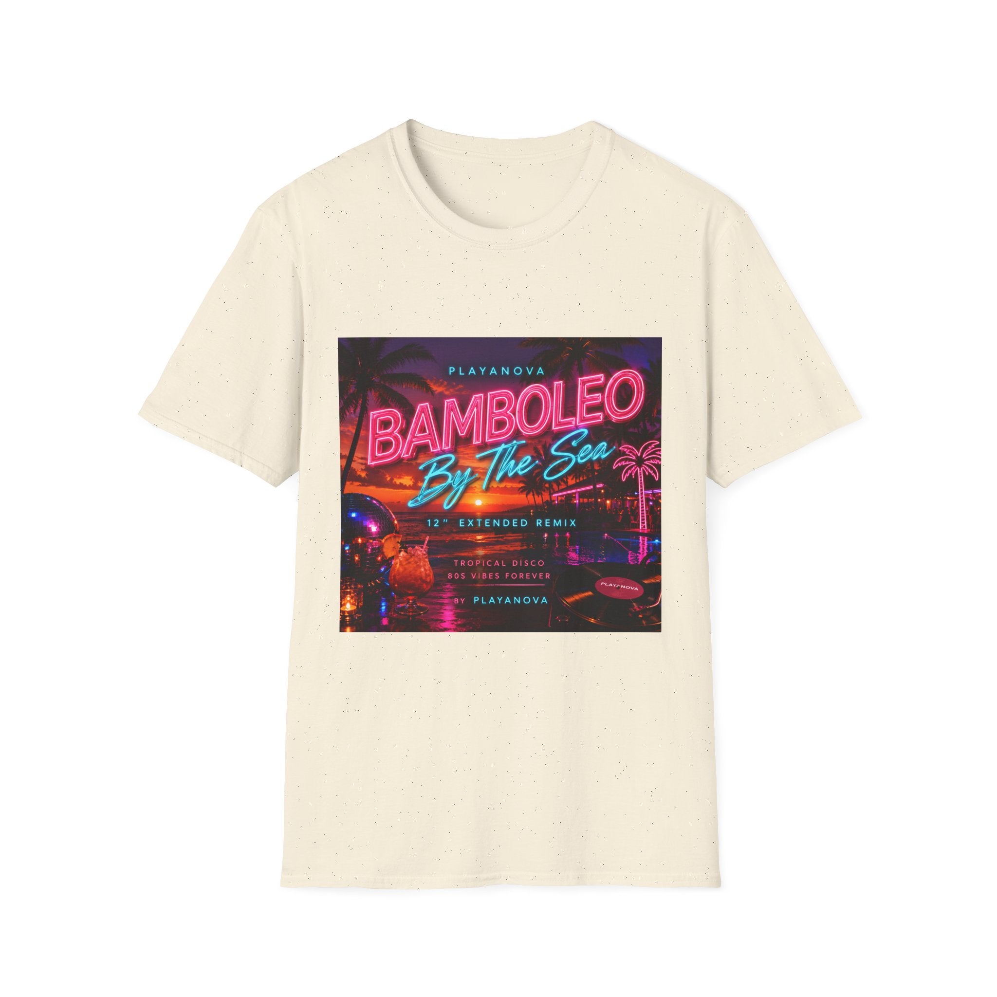 Bamboleo By The Sea T-Shirt — Retro Neon Tropical Tee