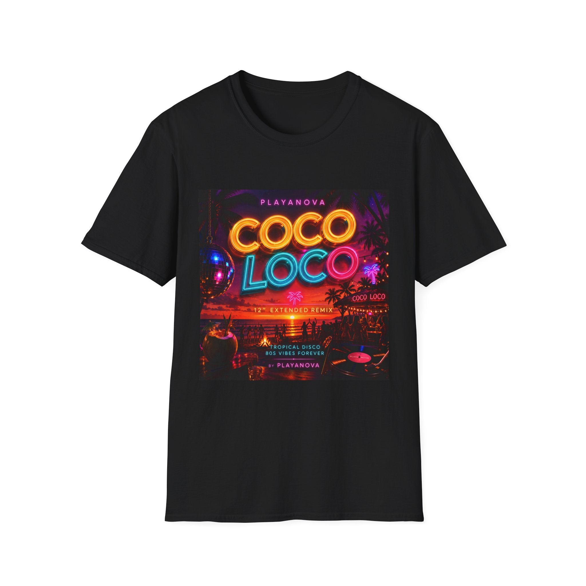 Coco Loco Neon Graphic T‑Shirt — Retro Tropical Party Tee