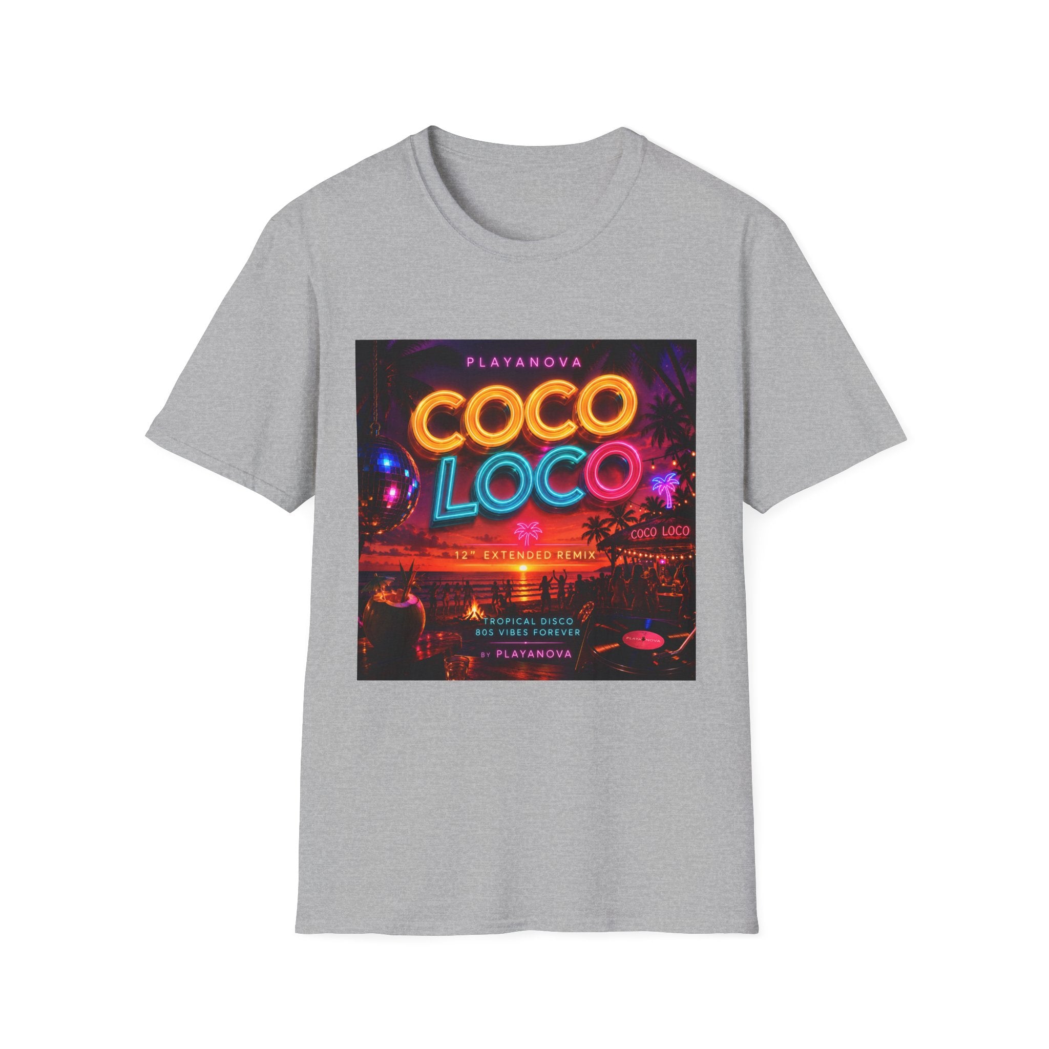 Coco Loco Neon Graphic T‑Shirt — Retro Tropical Party Tee