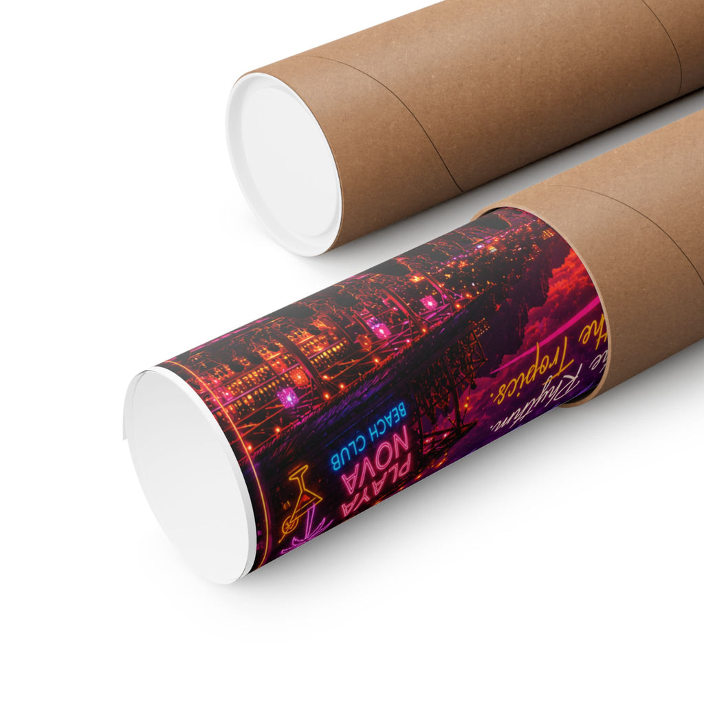 Kalimba Nights Poster — Playa Nova Tropical Beach Club Matte Vertical Print