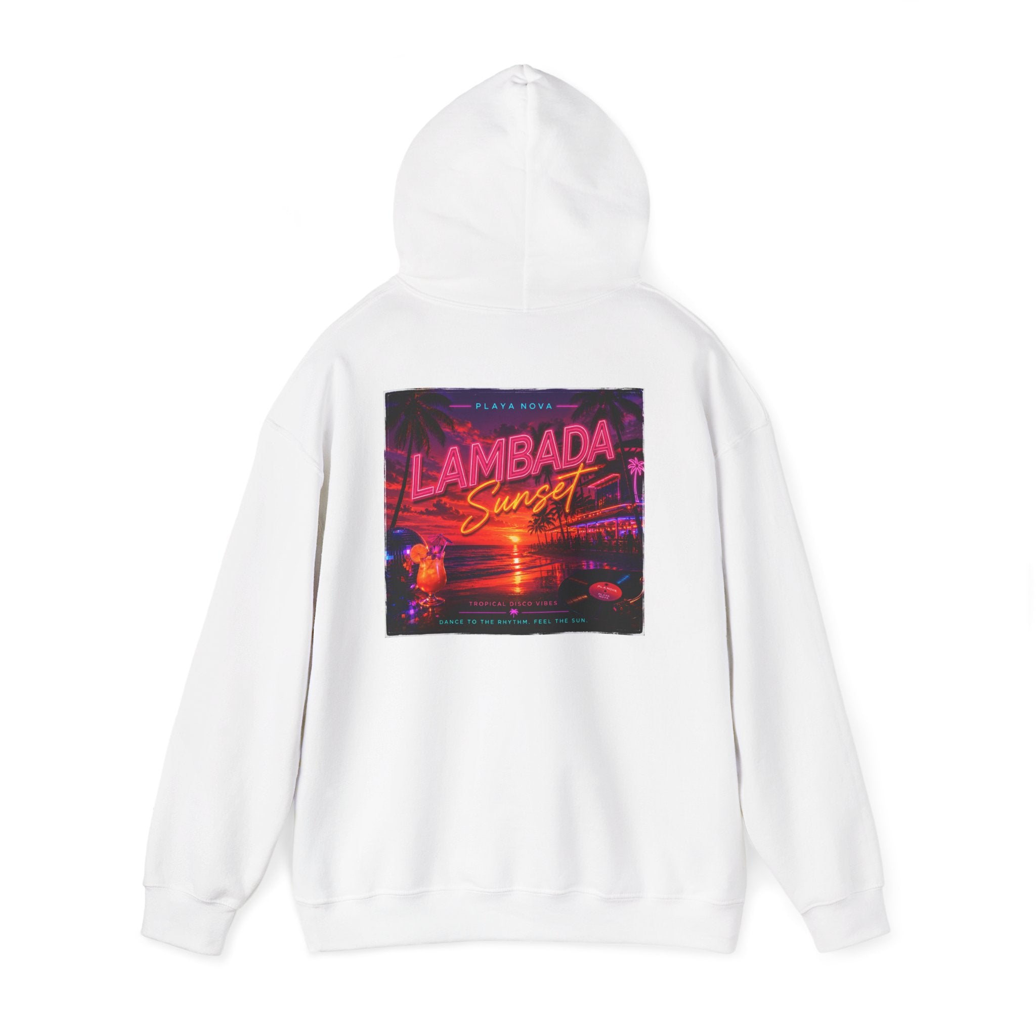 Lambada Sunset Hoodie — Playa Nova Retro Palm Beach Pullover