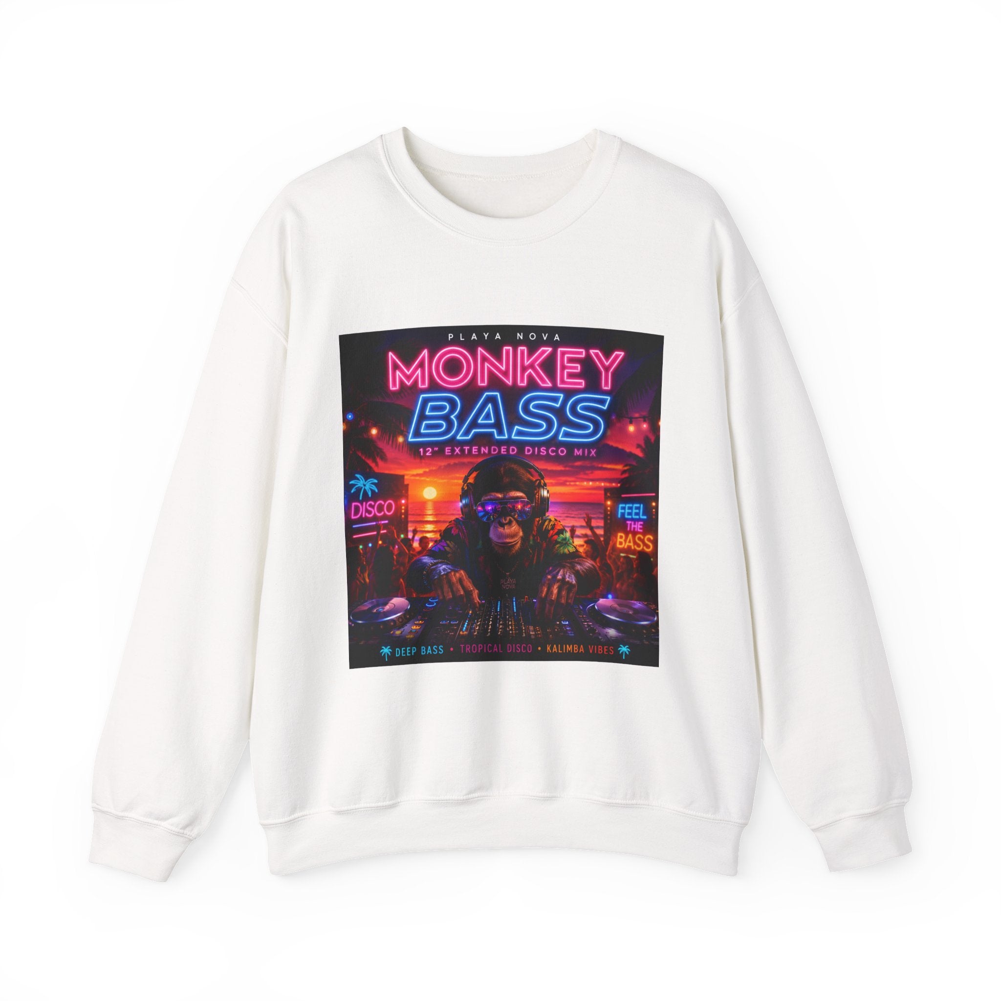 Monkey Bass Retro Neon Crewneck Sweatshirt