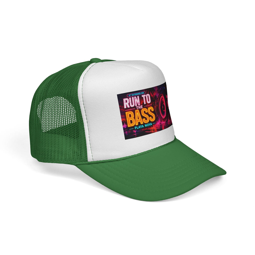 Run to the Bass Trucker Cap — Neon EDM Festival Hat