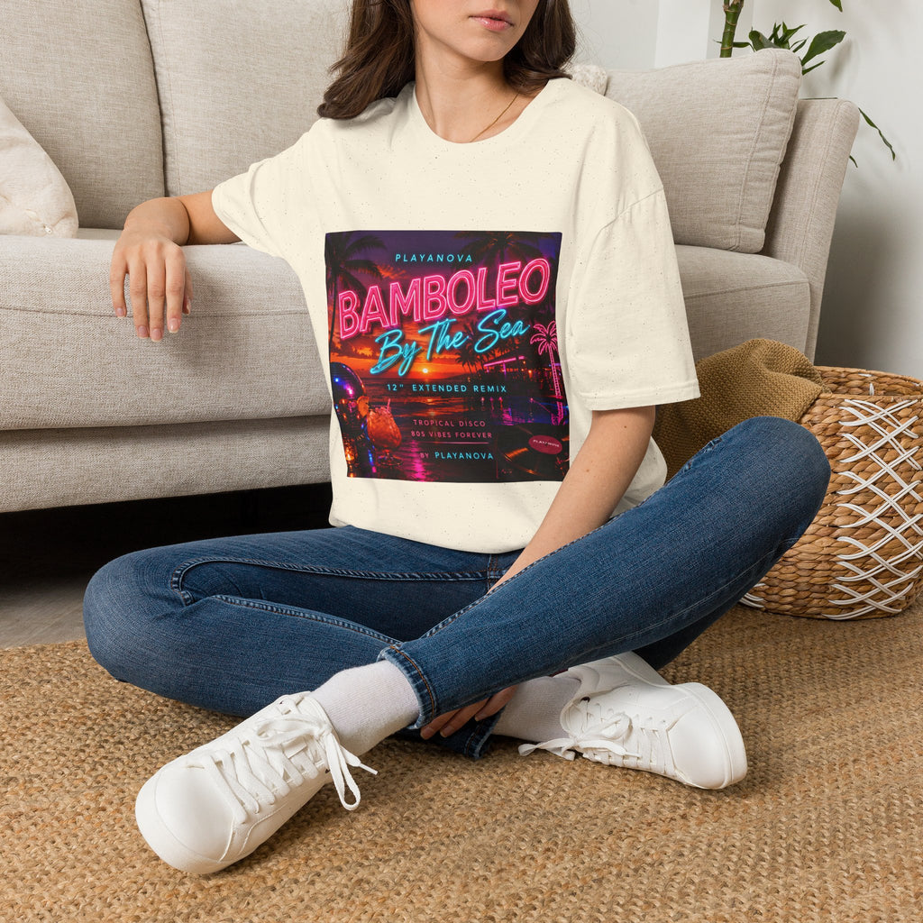 Bamboleo By The Sea T-Shirt — Retro Neon Tropical Tee