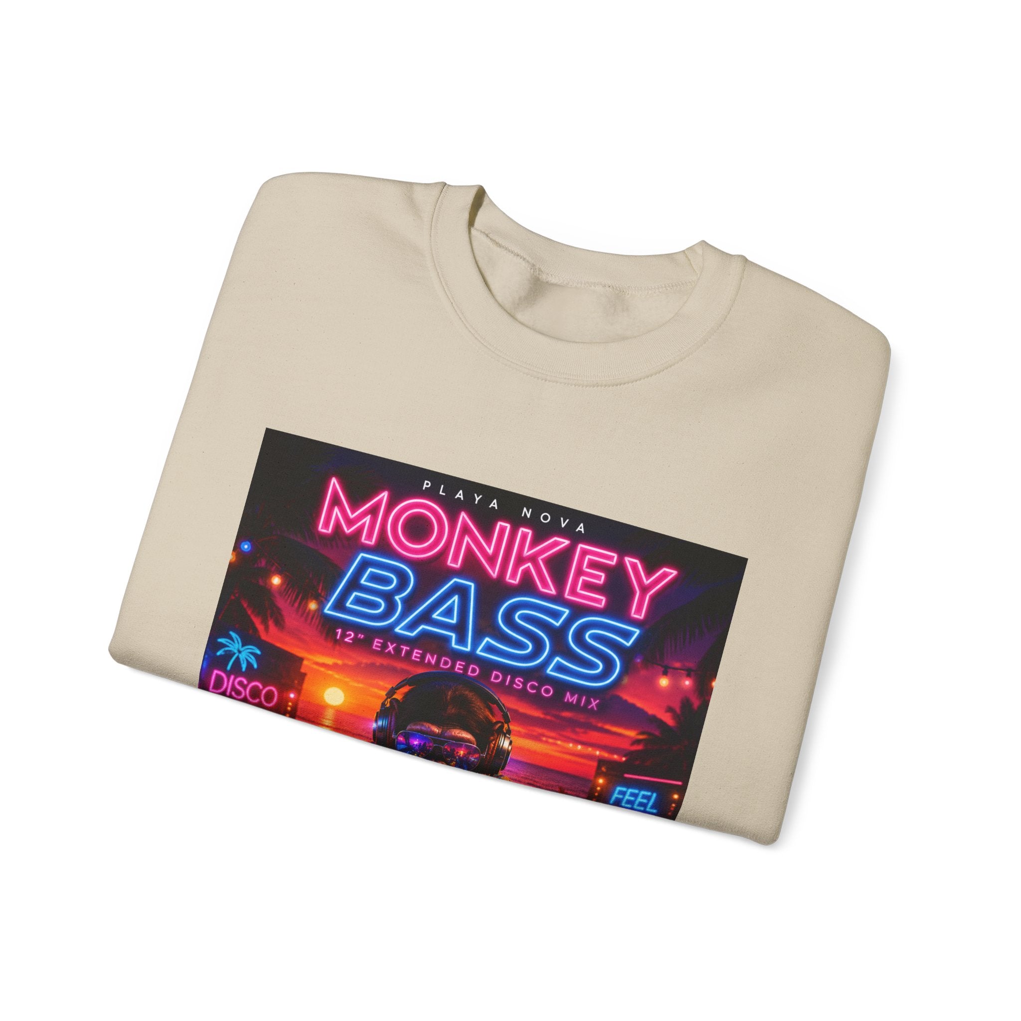 Monkey Bass Retro Neon Crewneck Sweatshirt