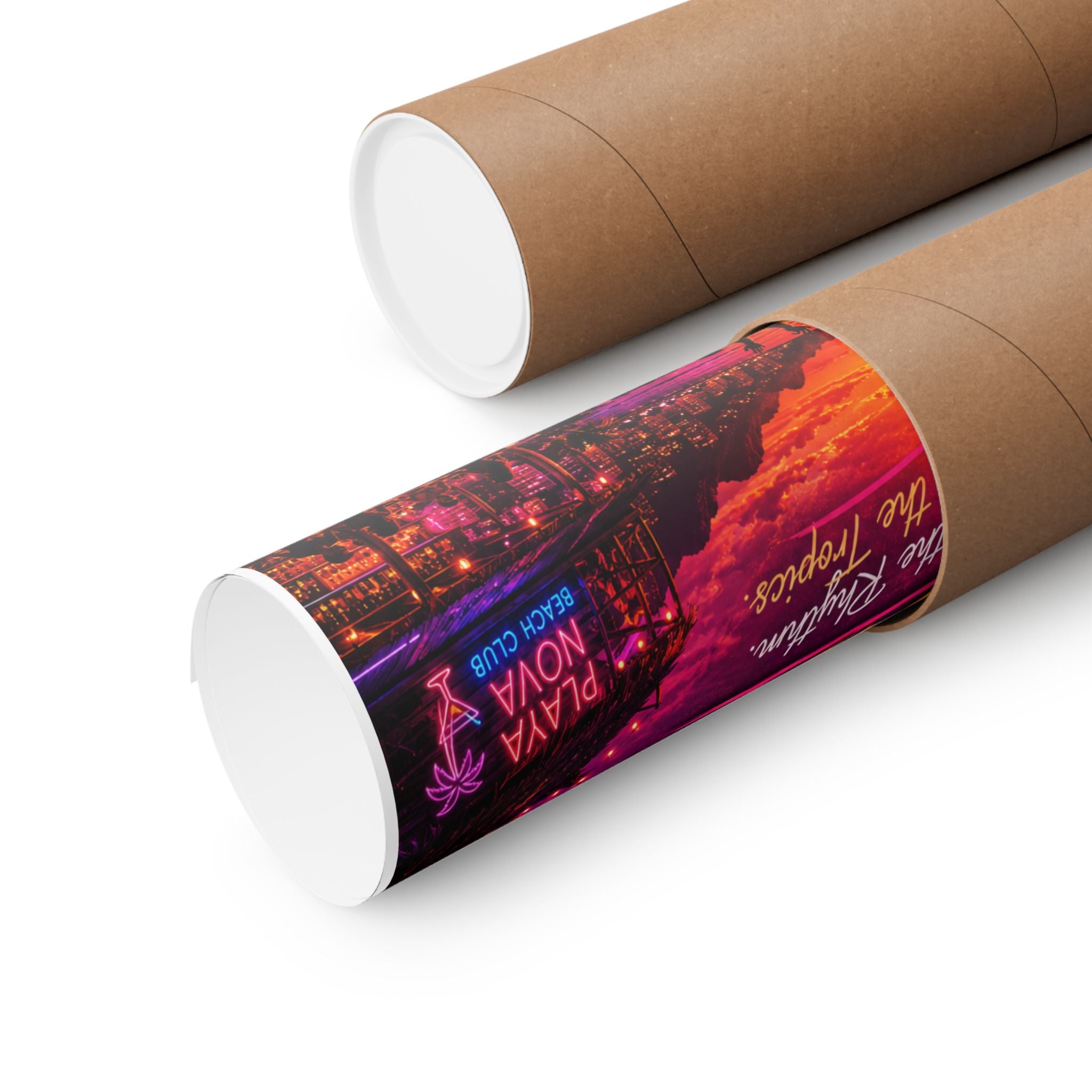 Lambada Sunset Poster — Playa Nova Tropical Disco Beach Art