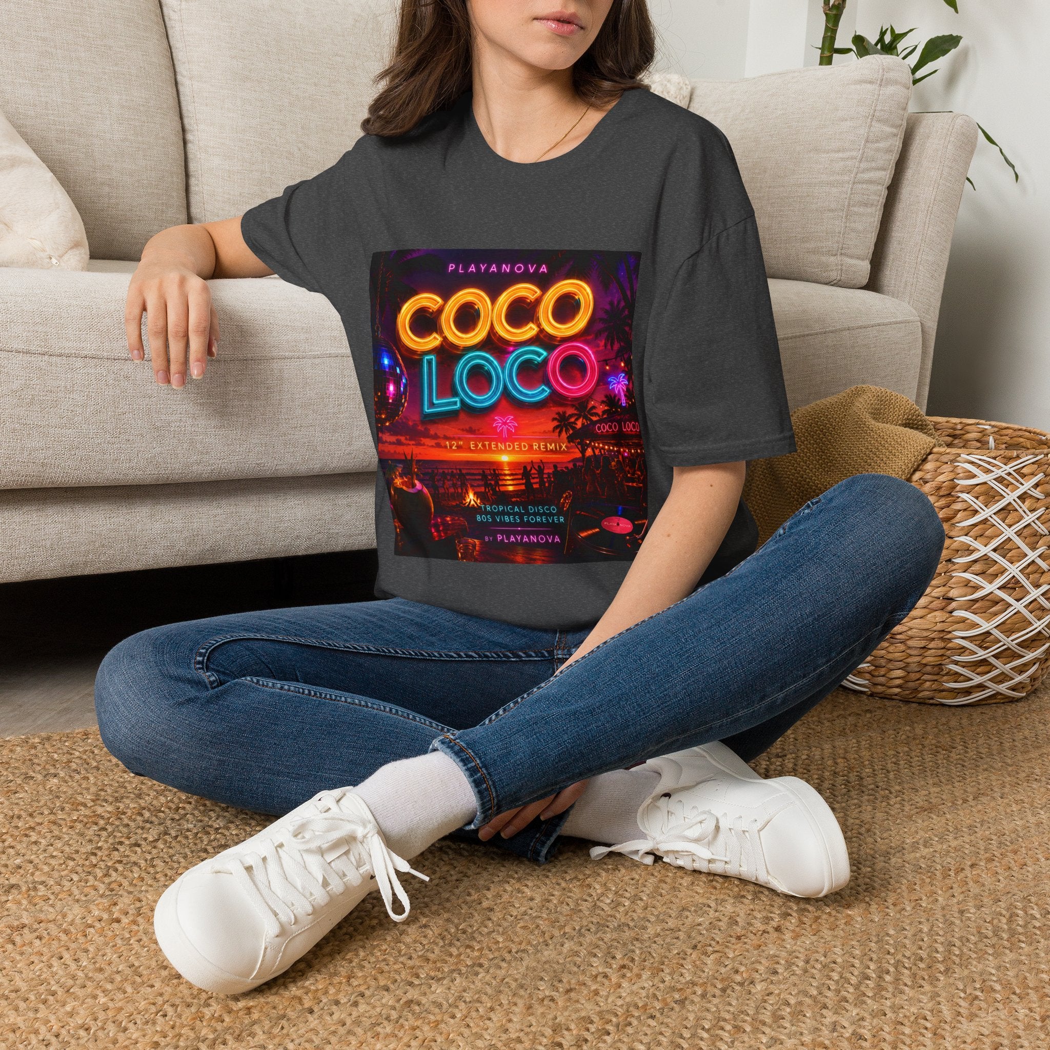 Coco Loco Neon Graphic T‑Shirt — Retro Tropical Party Tee