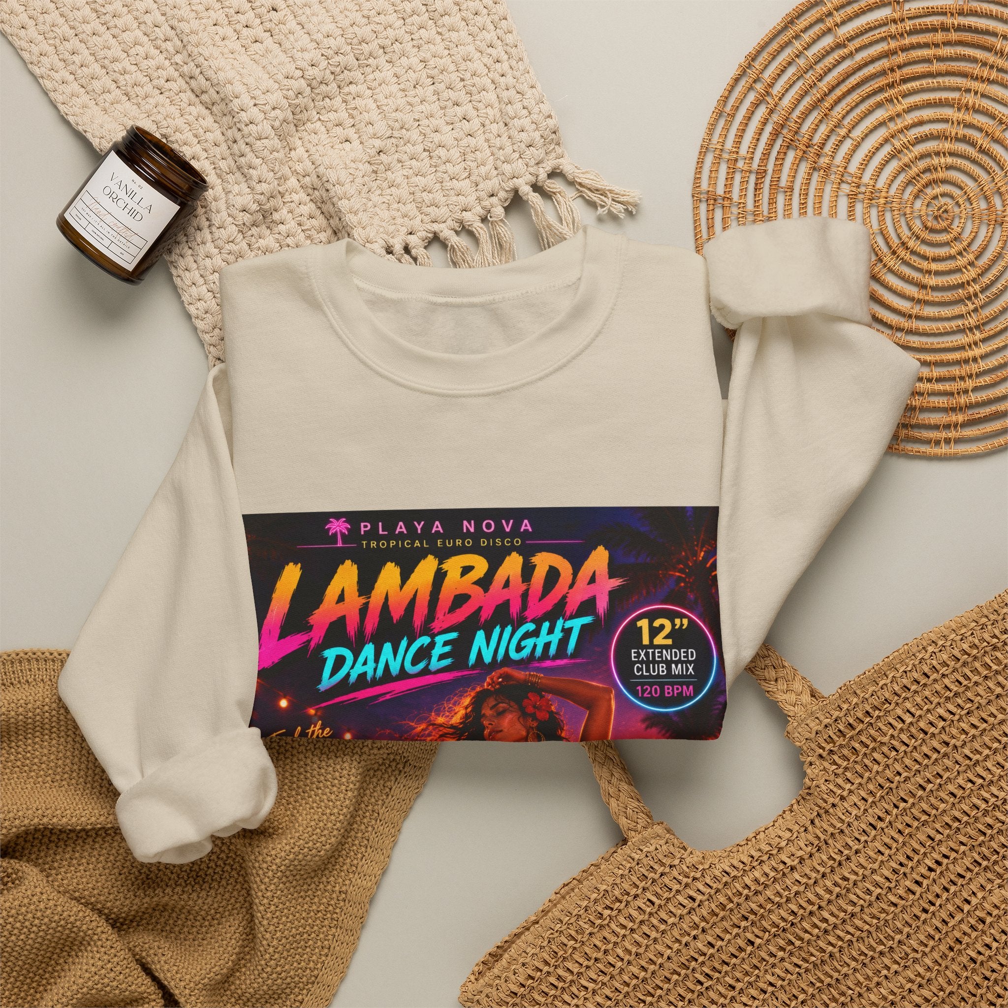 Lambada Dance Night Crewneck Sweatshirt – Retro Tropical Party Graphic