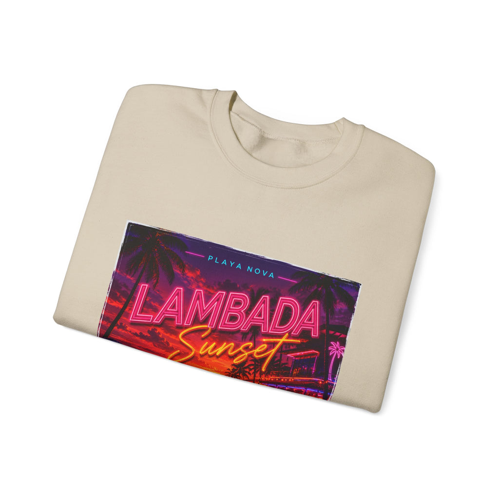 Lambada Sunset Crewneck Sweatshirt — Retro Neon Beach Vibes