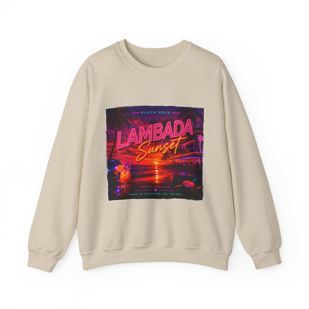 Lambada Sunset Crewneck Sweatshirt — Retro Neon Beach Vibes