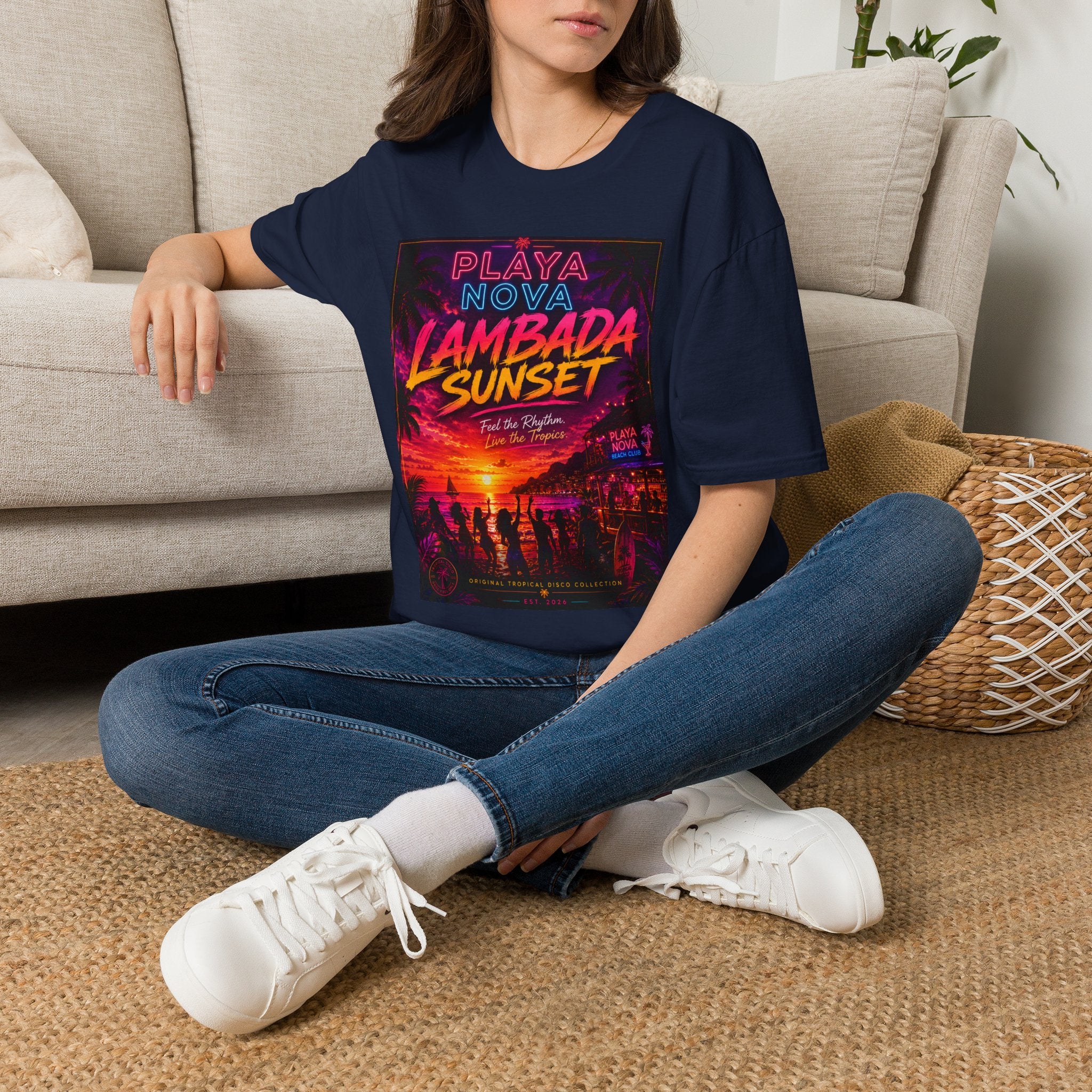 Lambada Sunset T-Shirt — Playa Nova Beach Party Graphic Tee