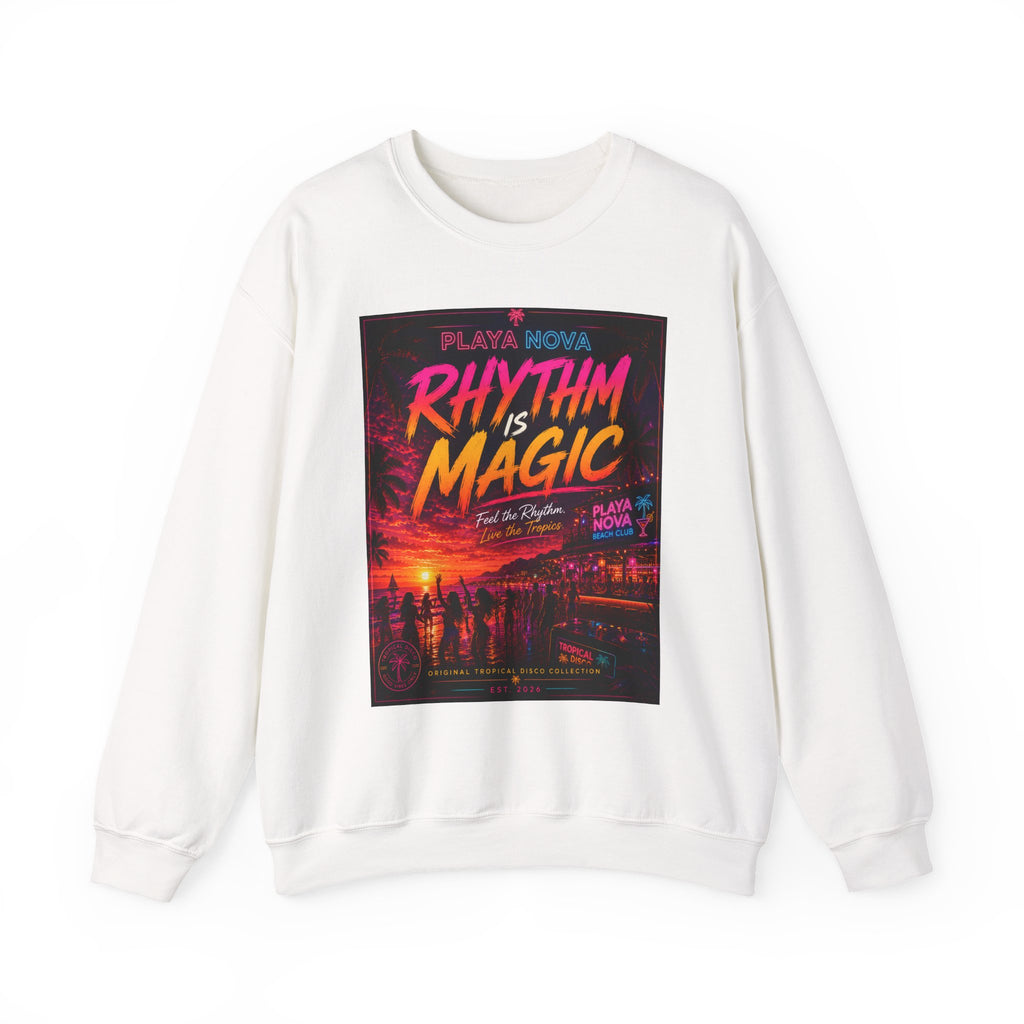 Rhythm Is Magic Sweatshirt — Retro Beach Sunset Crewneck