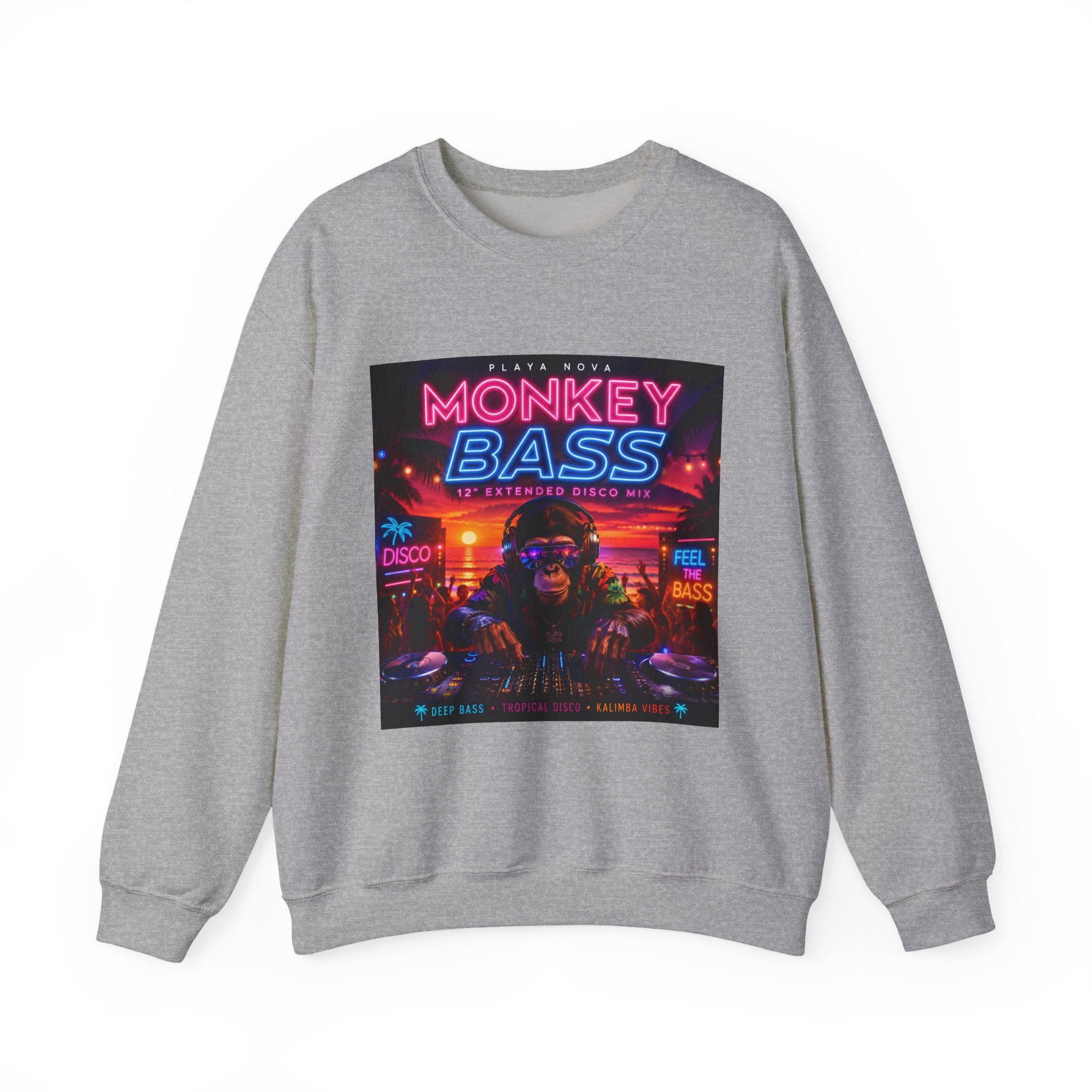 Monkey Bass Retro Neon Crewneck Sweatshirt
