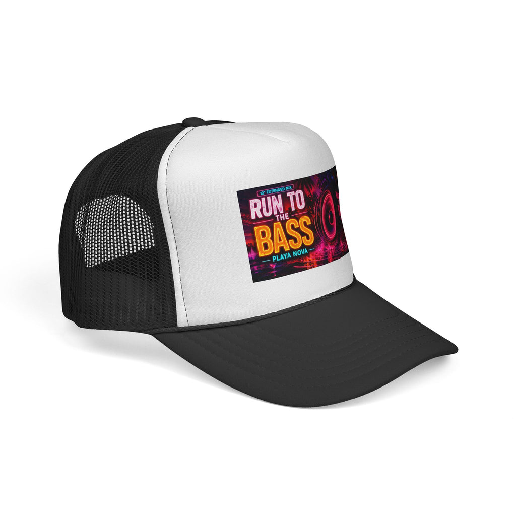 Run to the Bass Trucker Cap — Neon EDM Festival Hat